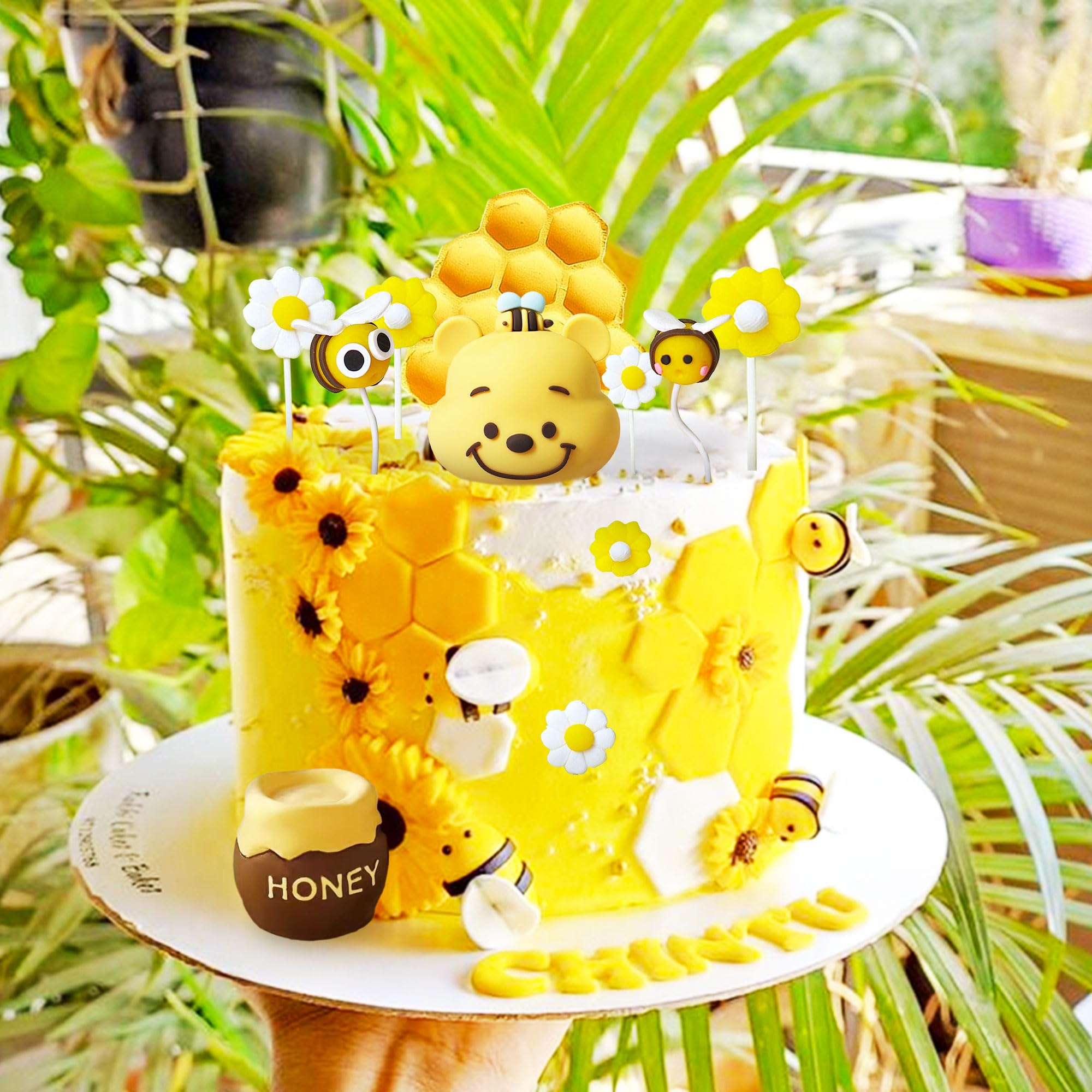 Bumble Bee Cake Decoration Bear Baby Shower Cake Decoration Fun to Bee One Cake Topper Bumble Bee Party Favors Supplies - Image 4