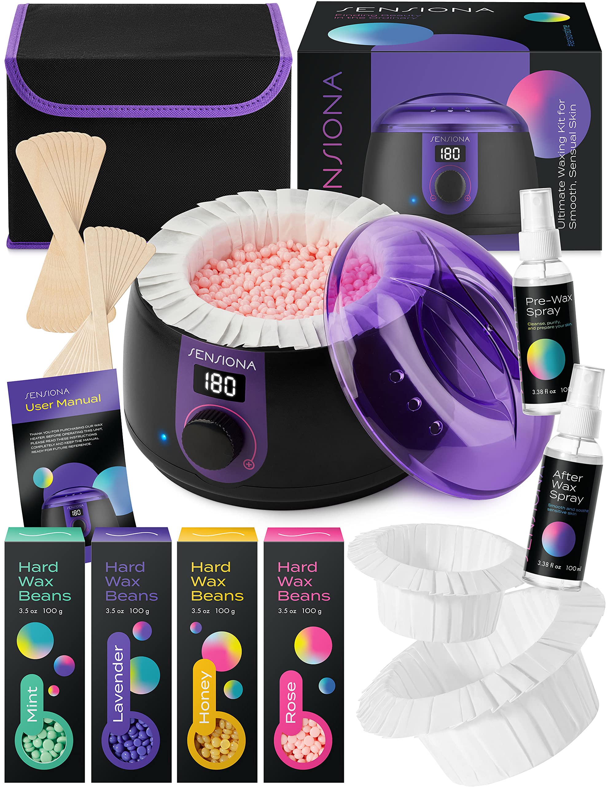Buy Sensiona Hot Wax Kit, Unisex Hot Wax Hair Removal. Complete Home