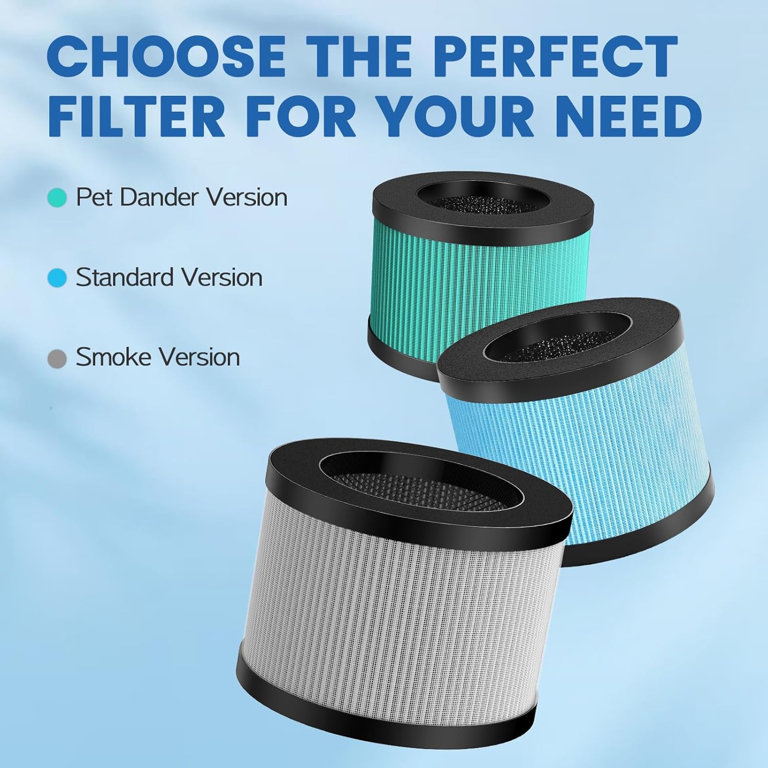 MK-06 TZ-K1 DH-JH01 HEPA Replacement Filter Compatible with Tolife TZ-K1, Compatible with FreAire KN6391, Kloudi DH-JH01, MJ012H and MJ001H Air Purifier (2 Pack Grey-Smoke Version) - Image 7