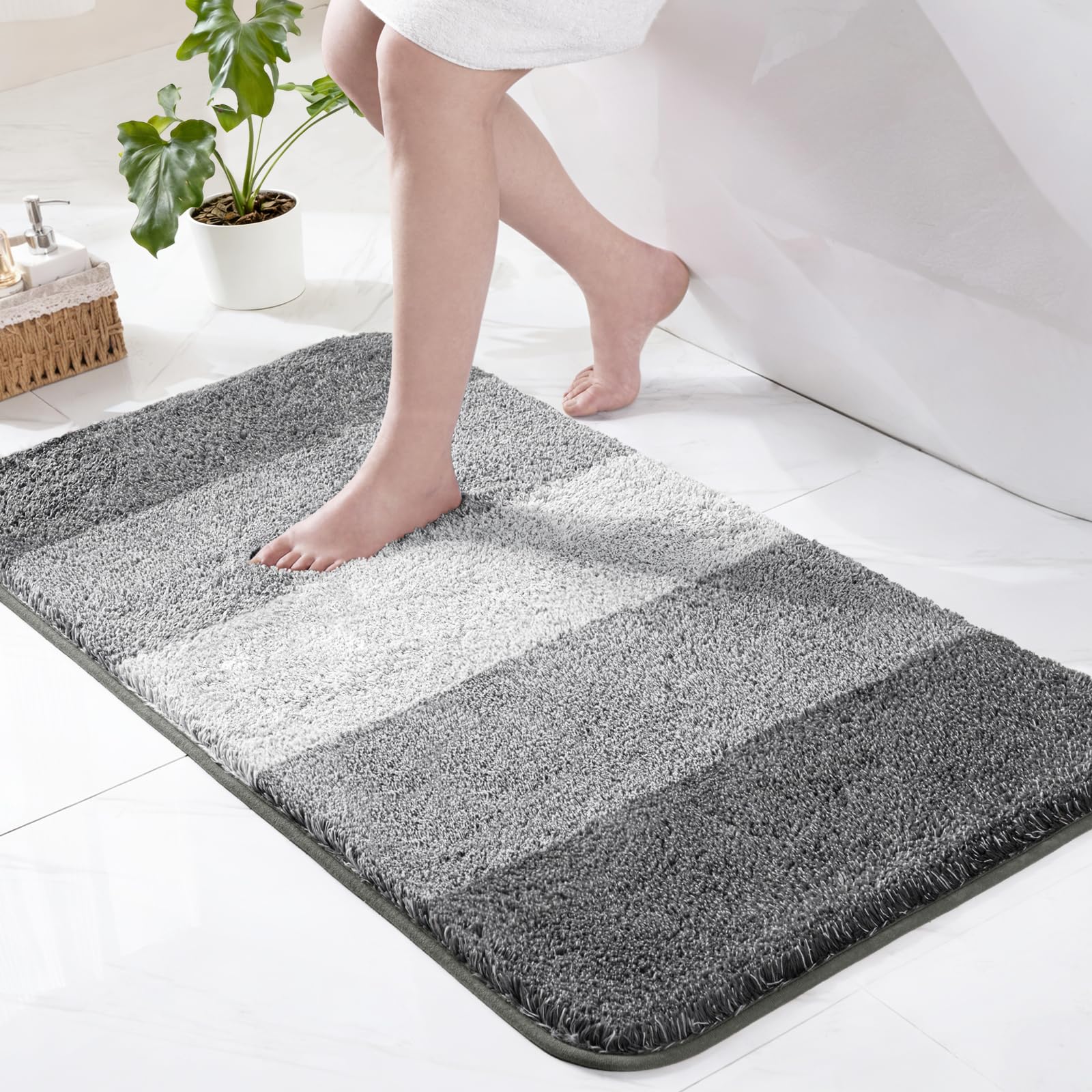 Exclusivo Mezcla Microfiber Bath Mat 60x120 CM, Extra Soft Non-Slip Super Absorbent Bathroom Mats