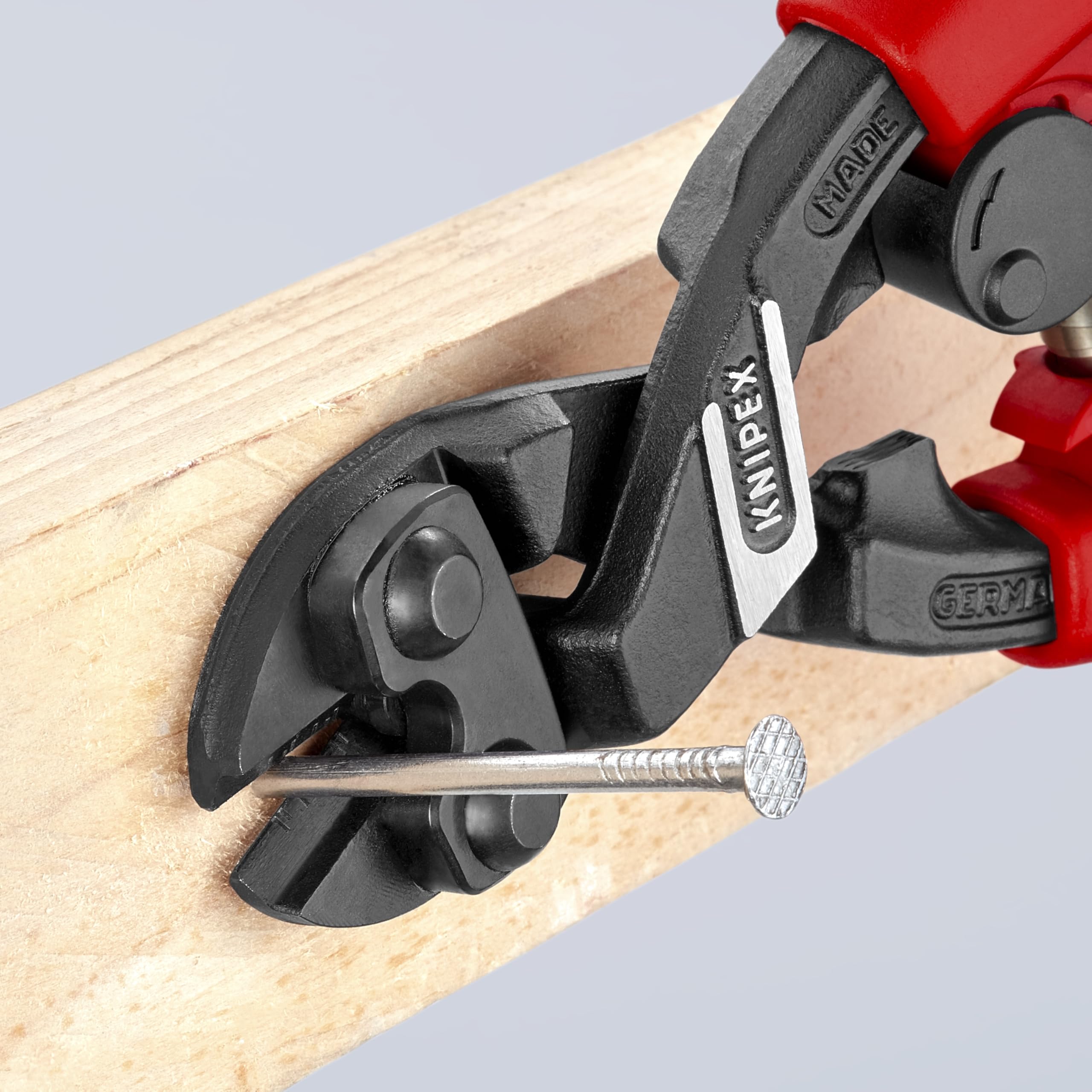 Knipex 7122200 Komfort Griff abgewinkelt Hohe Hebelwirkung Bolzenschneider Schnitt, 71 22 200