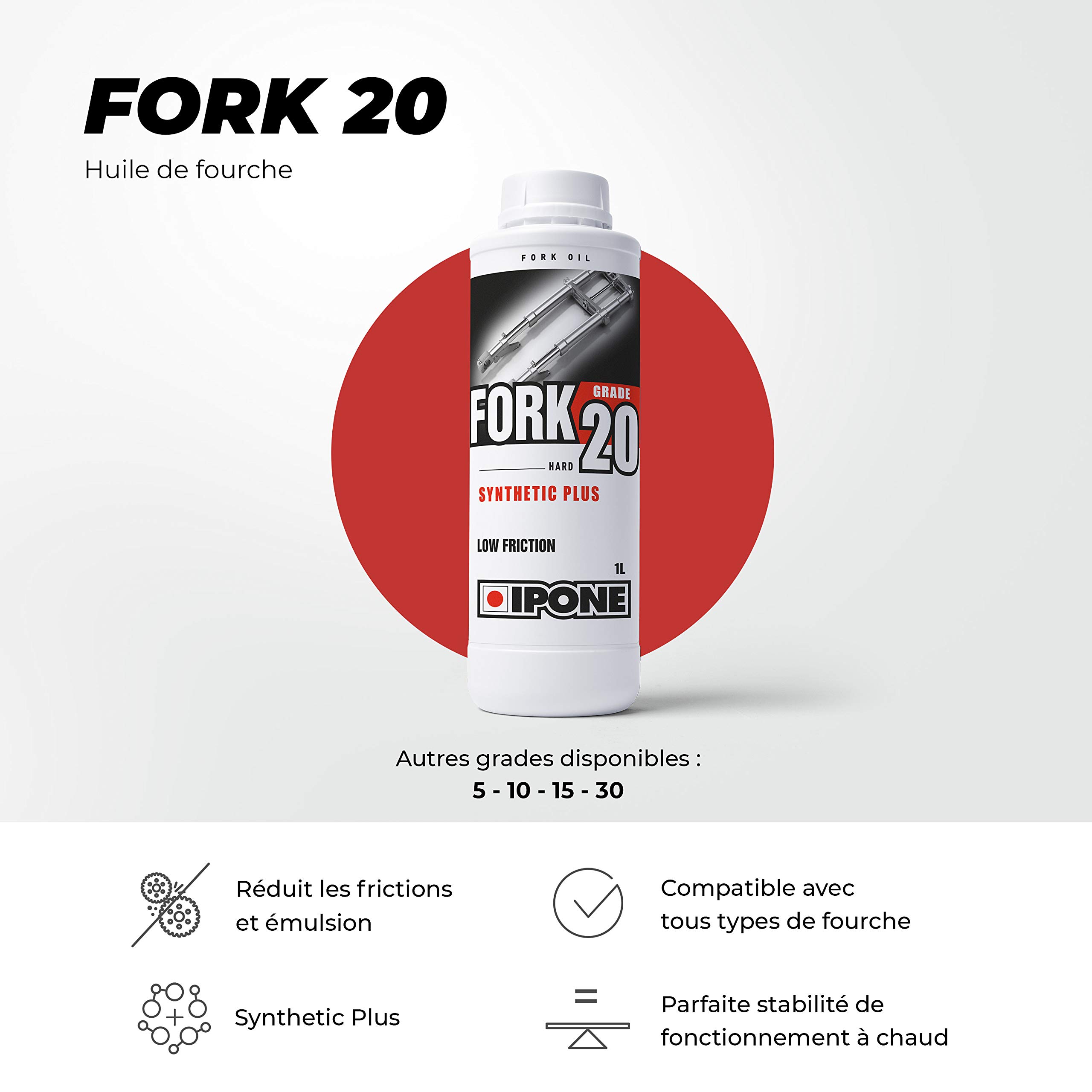 IPONE - Olio per Forcelle Moto - Fork 20 - per Forcelle Rigide - Semisintetico - Alte Prestazioni - Antiattrito e Antiemulsione - Tanica da 1 litro