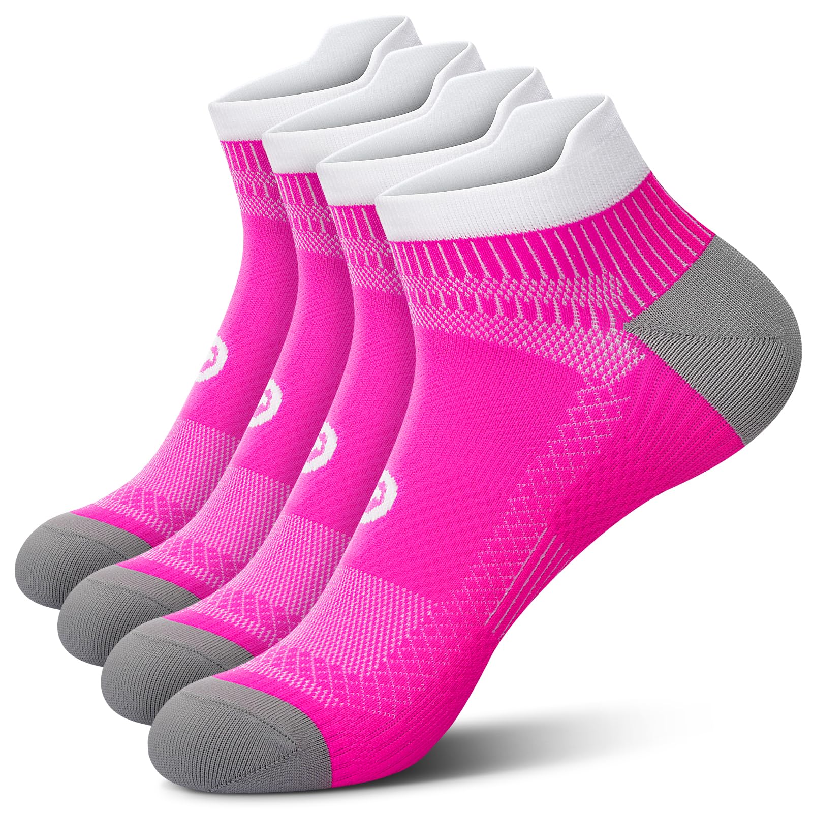 PAPLUS Ankle Compression Sock for Men and Women 2/4/6 Pairs, Low Cut Compression Running Sock with Ankle Support