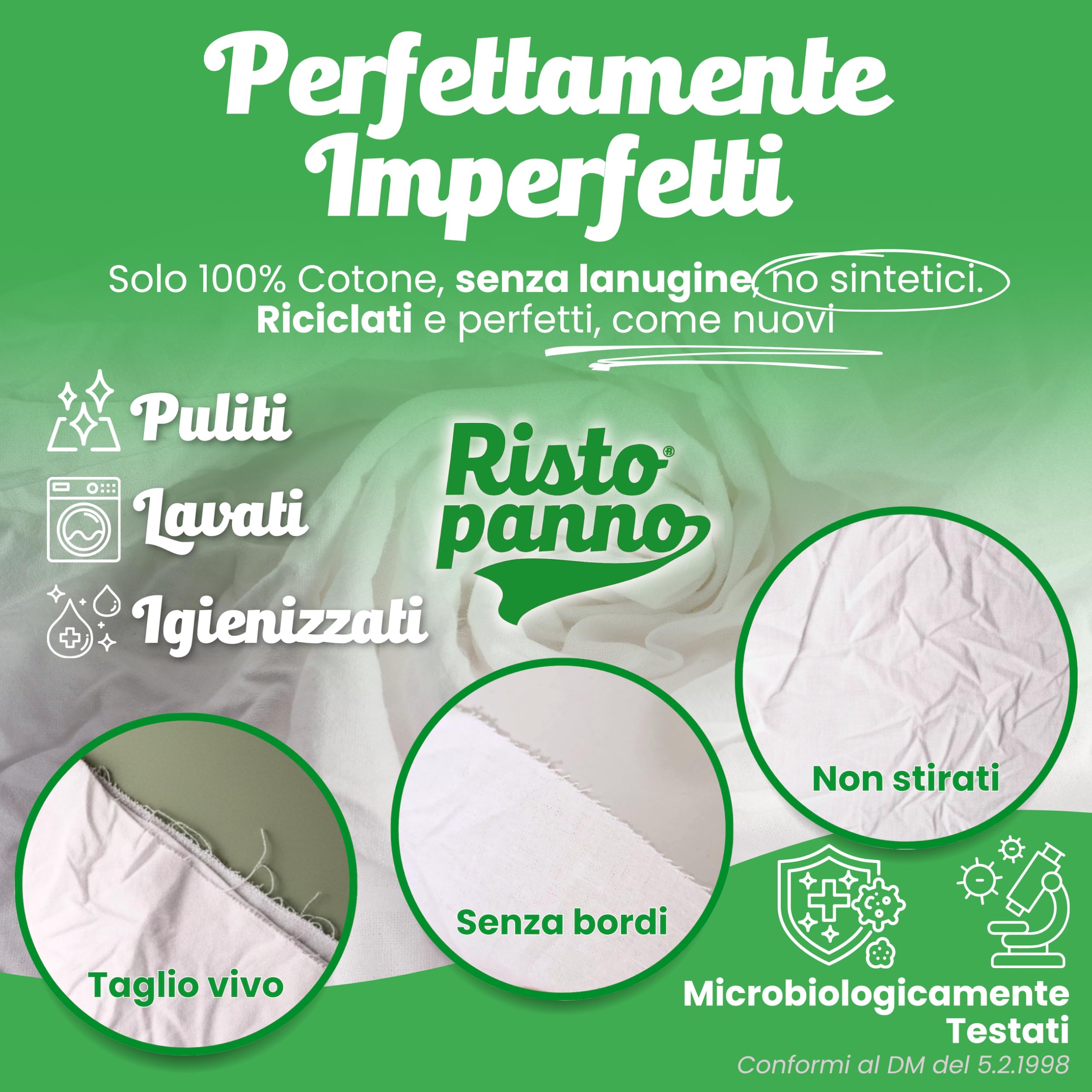 Panni Multiuso Stracci Bianchi Cotone Box 9 kg 40/50 x 50/60cm Alta Assorbenza Zero Pelucchi