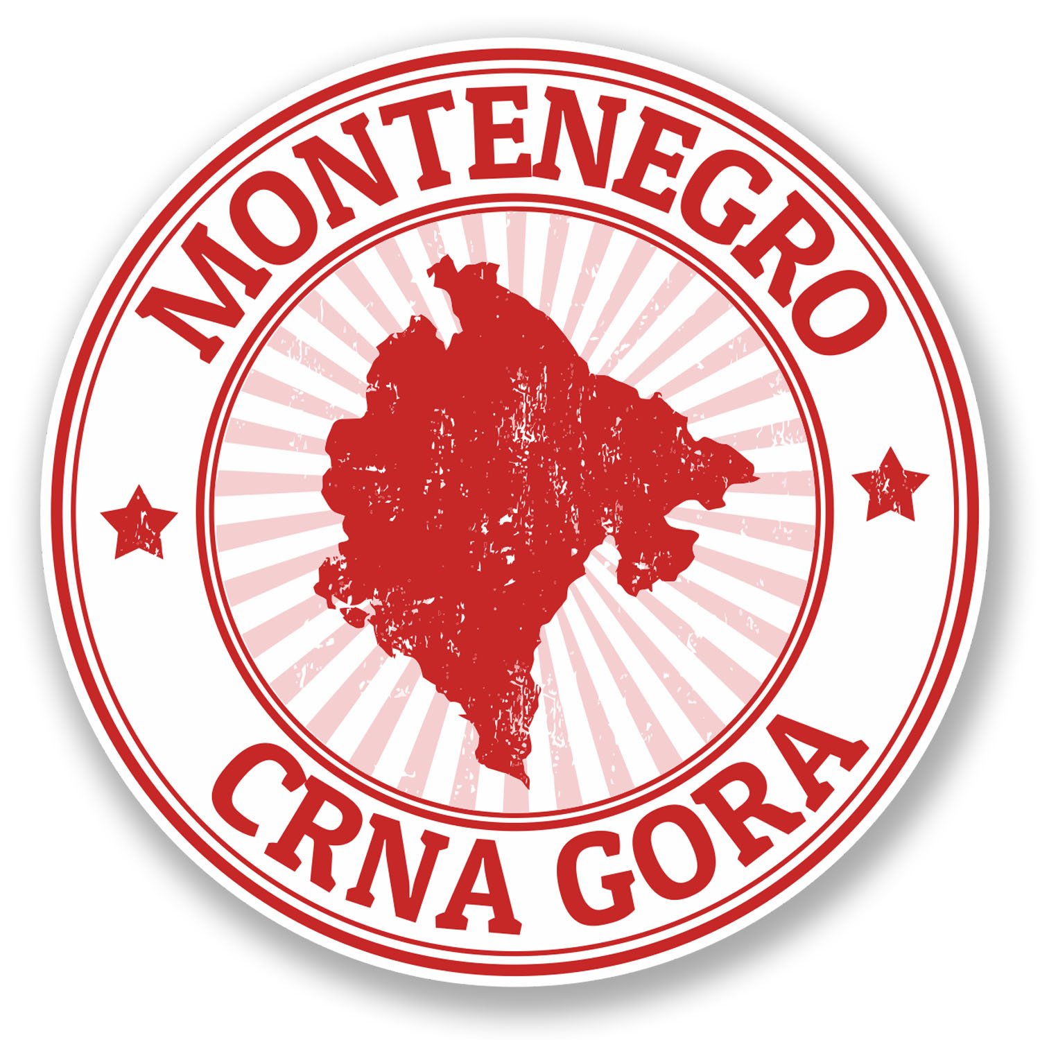 Destinationvinyl Multi 2 X Montenegro Vinyl Sticker Bike Laptop Car Luggage Travel Tag Map Flag #4716 (10Cm X 10Cm)