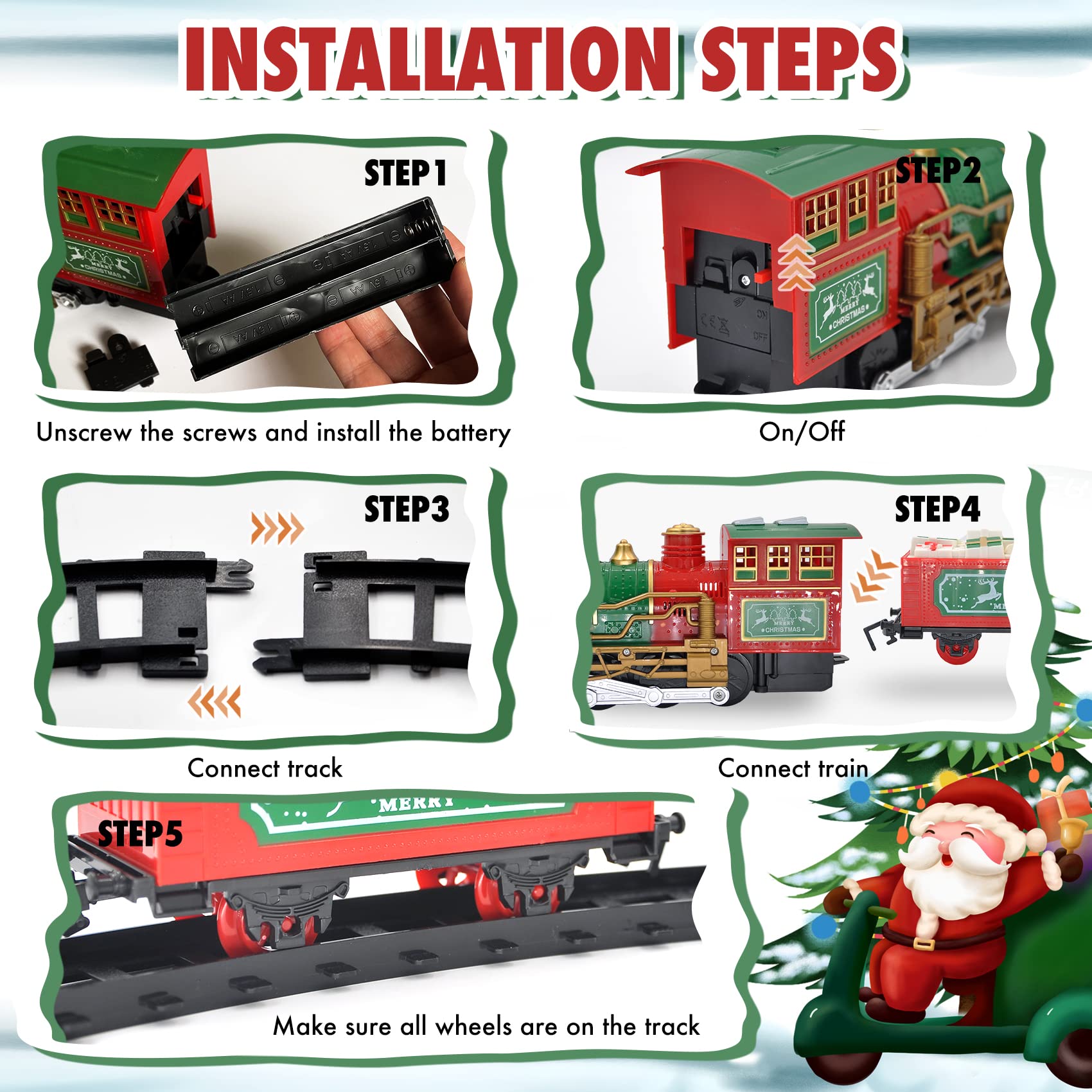 Amazon | クリスマストレインセット おもちゃ クリスマスツリーの周り
