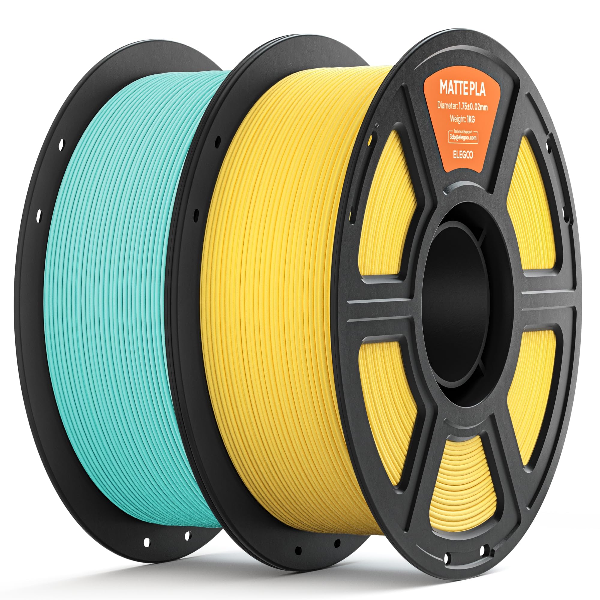 ELEGOO Matte PLA 3D Printer Filament 1.75mm Teal Green/Sunshine Yellow 2KG