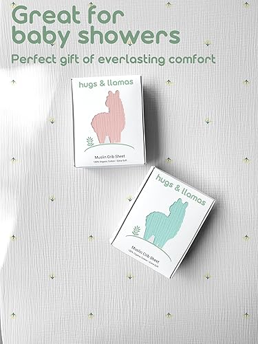 Miniatura 6 de hugs & llamas  Sábana bajera ajustable de muselina de algodón 100% orgánico  Sábanas de cuna de primera calidad para niños y niñas  Sábanas