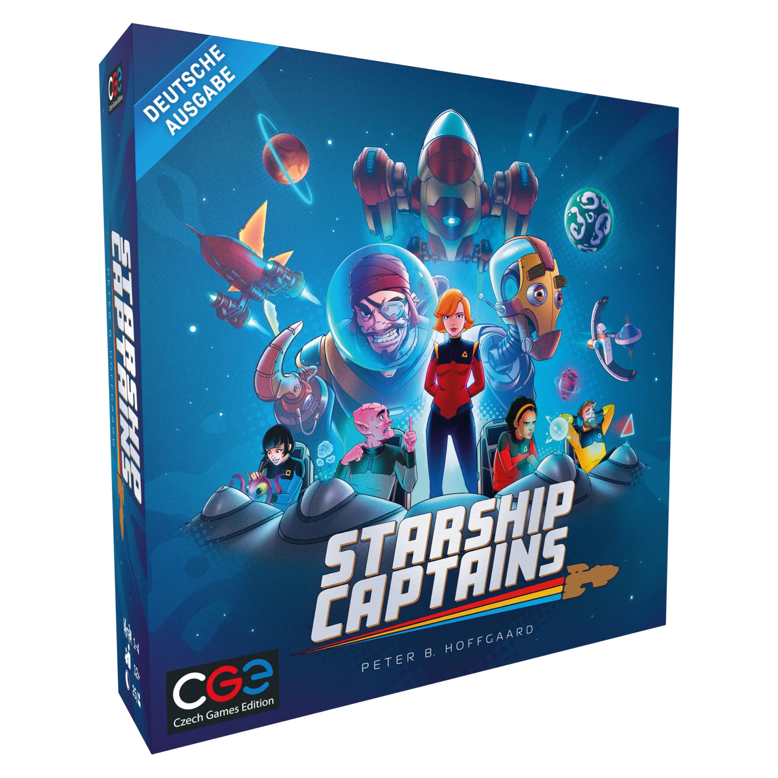 Czech Games Edition Starship Captains - Innovatives Brettspiel im Weltraum - Deutsch - 1-4 Spieler - Ab 12 Jahren
