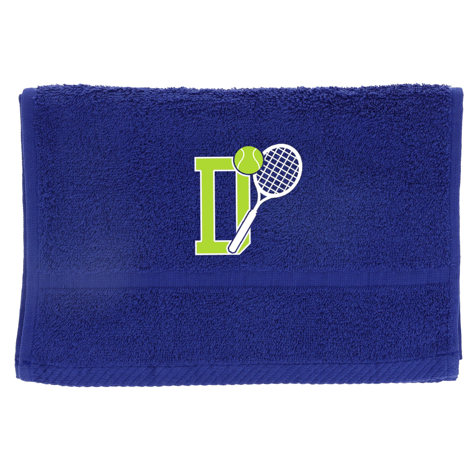 Tennis Towel with Monogrammed Embroidery Initial Gift for Men & Women, Training Accessory Gift, Gym Towel Present for Tennis Players Birthday, Retirement, Christmas - Royal Blue, D