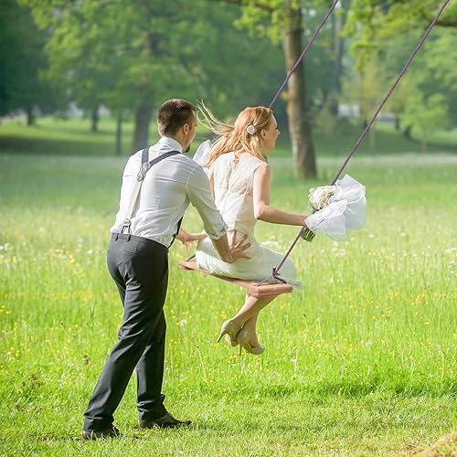 Miniatura 3 de Columpio de madera de teca, asiento de columpio de madera para exteriores para niños o adultos para patio trasero Columpio, altura ajustable (20.5 x