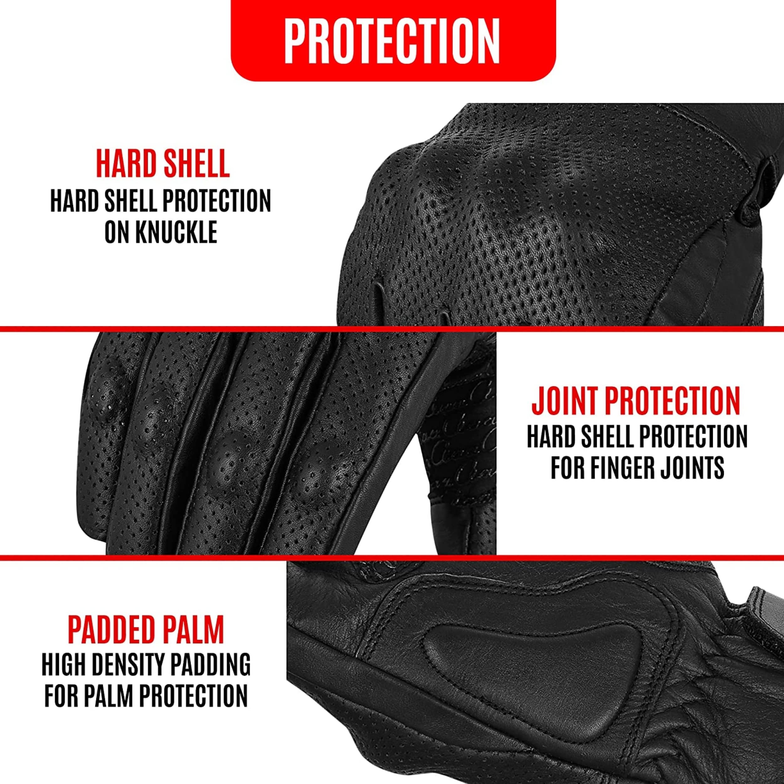 Gants de moto de qualité supérieure pour hommes en cuir avec fonction écran tactile - protecteurs gants de moto hommes et femmes pour l'été gants de moto respirants avec coussinets