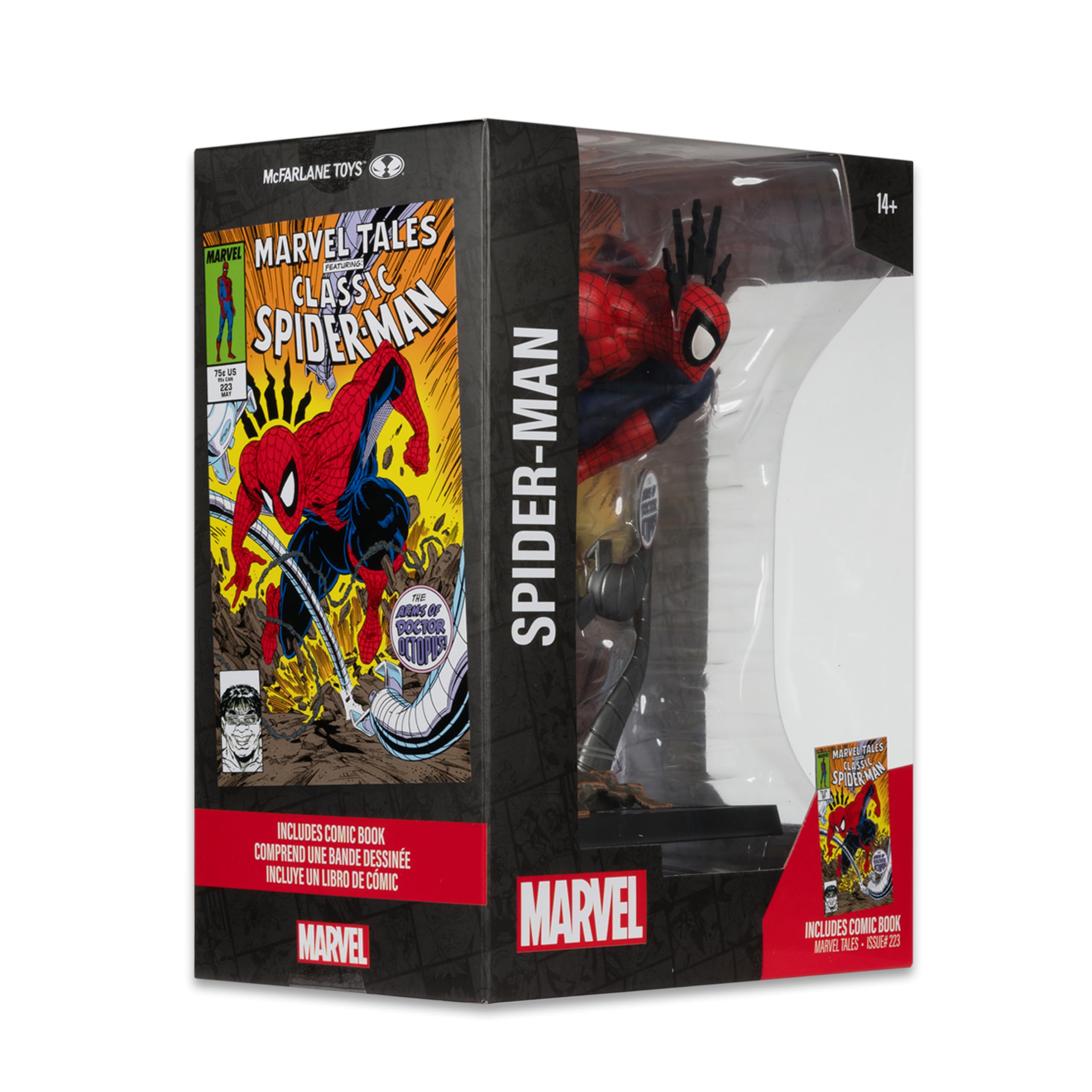 Marvel Spider-Man Skala 1:6. Kolekcjonerska ze sceną i komiksem (Marvel Tales #223) Zabawki McFarlane
