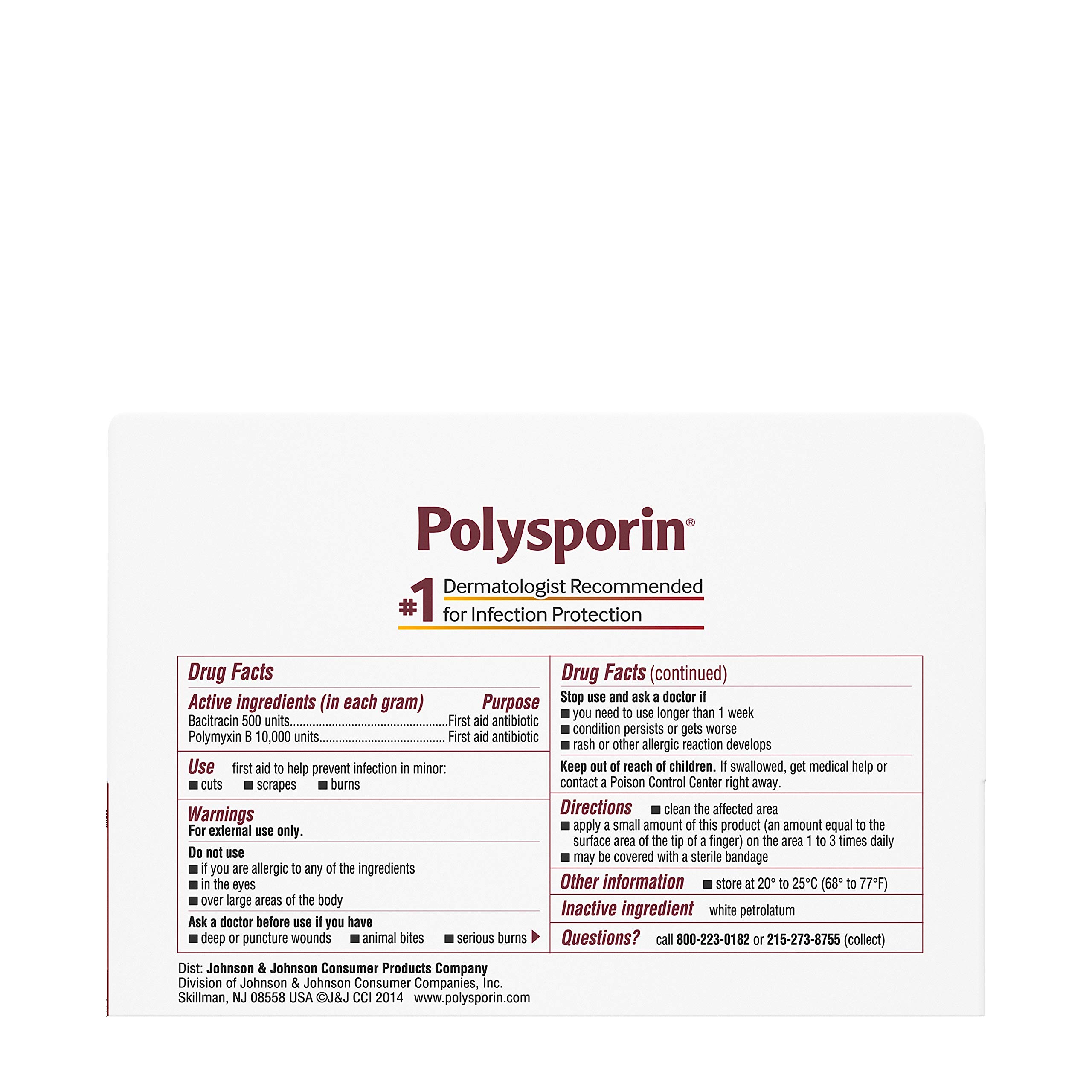 Polysporin First Aid Topical Antibiotic Skin Ointment with Bacitracin