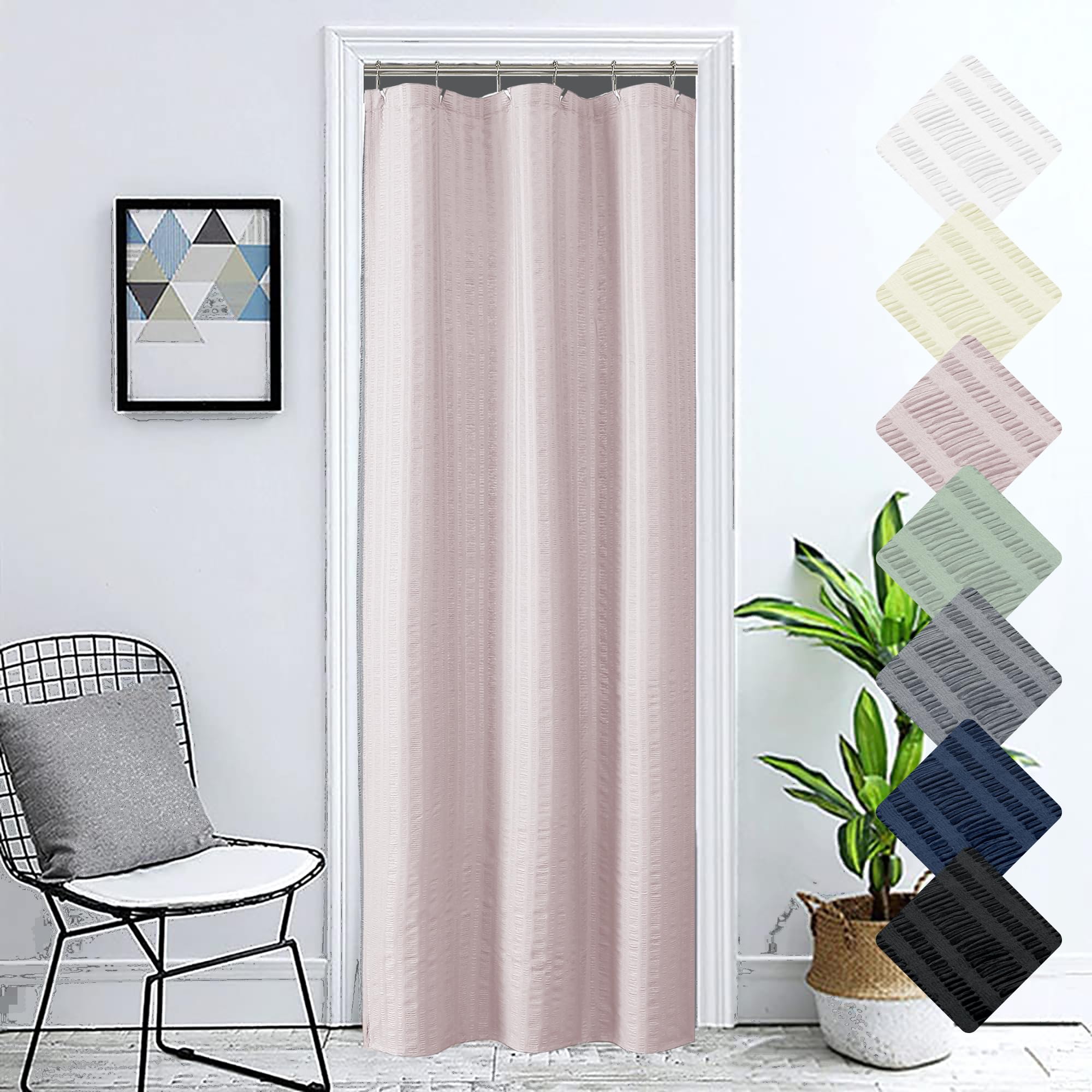 Aiyufeng Moga Stall Fabric Shower Curtain - Soft & Lightweight Small Shower Curtain with Texture for Narrow Stall Size, Machine Washable, 36" Wx72 L,