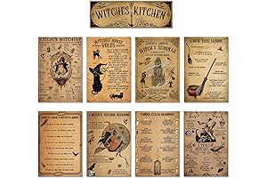 Witchcraft Knowledge Poster Set For Halloween Kitchen Party