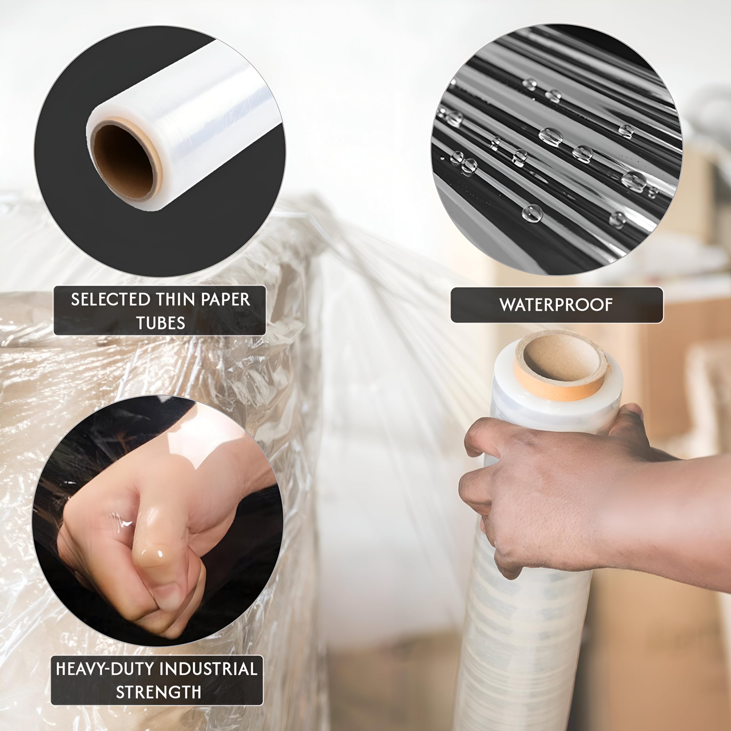 Rollo de celofán transparente para embalaje de manualidades, apto para alimentos, palés, ramo, floristería, papel de envoltura transparente (500 mm x 200 m x 23 mic, paquete de 9)