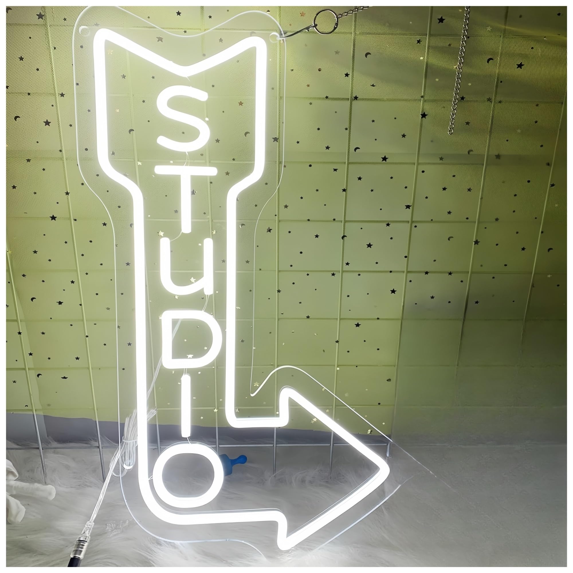 SHOUXI Sign Lamp Studio Direction Arrow Neon Signs Apply to Companies, Create The Atmosphere 58X22cm