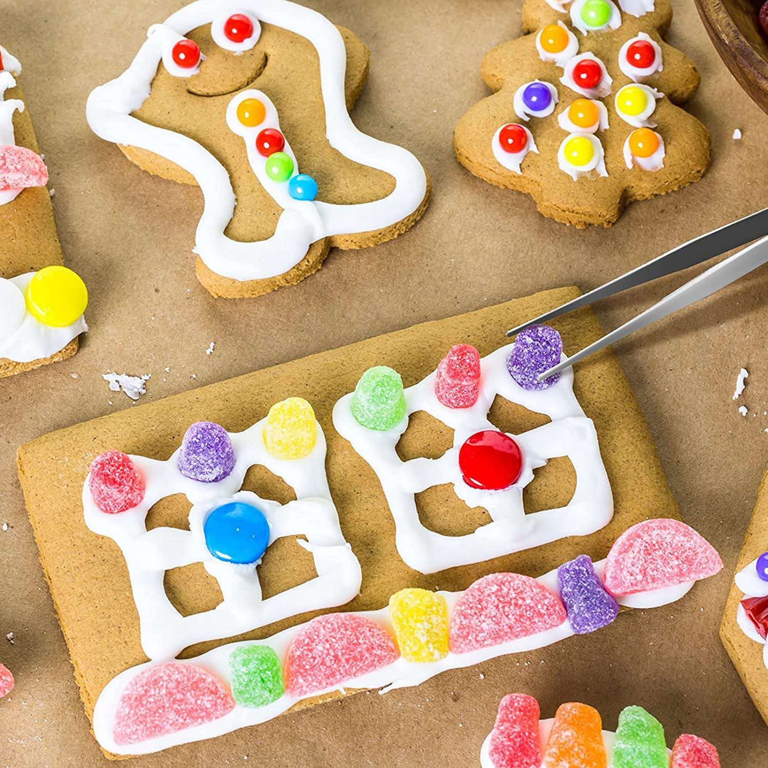 Set 8 Strumenti Per Decorazione Torte STCRERAG – Pennelli Per Fondente E Modellatori In Plastica, Con Raschietto, Per Biscotti E Dessert - 4
