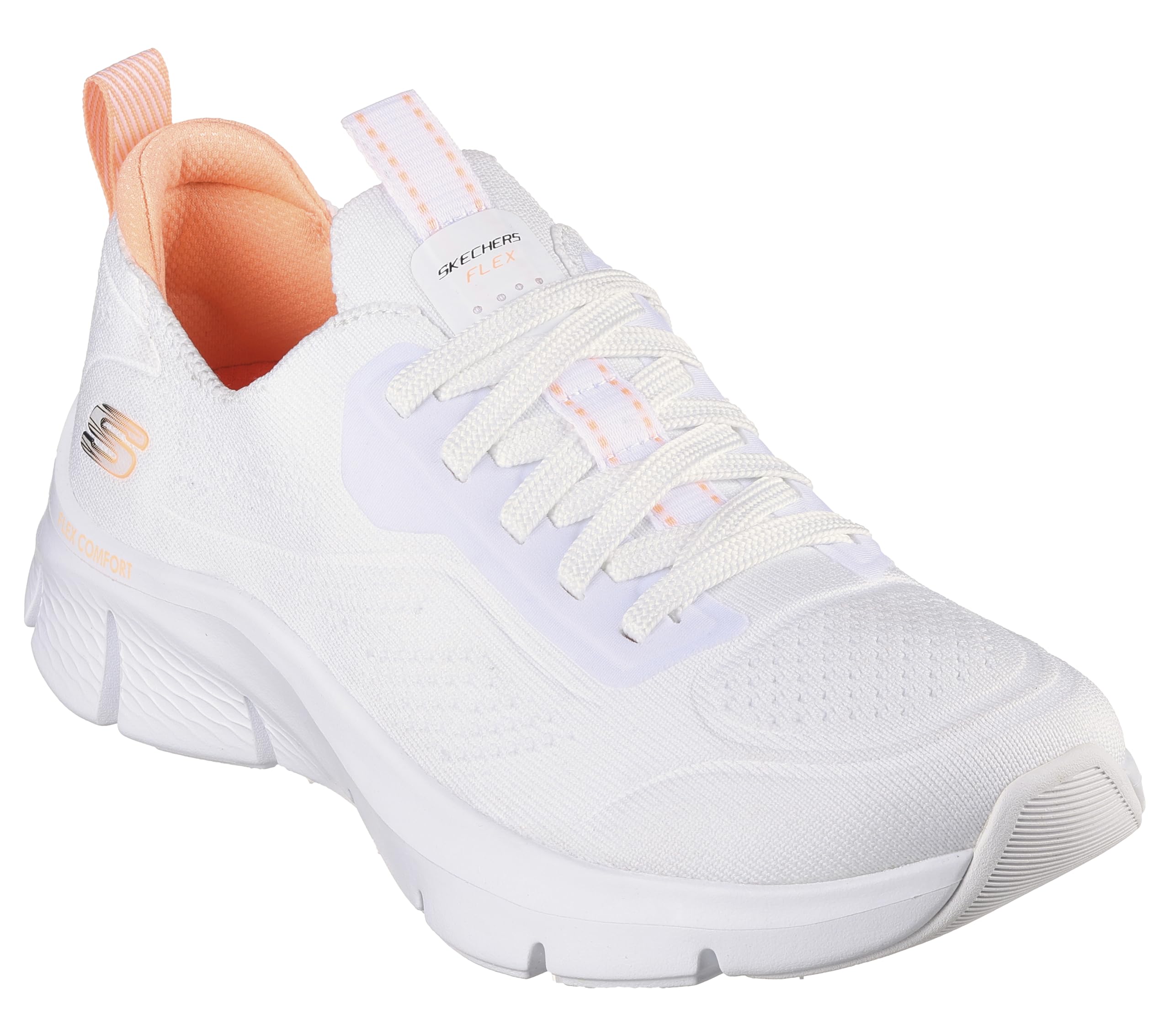 Skechers Flex Comfort Casual Sneakers for Womens, White Orange- 149887-WOR (B0CZLLJ7MJ) Amazon Price History, Amazon Price Tracker