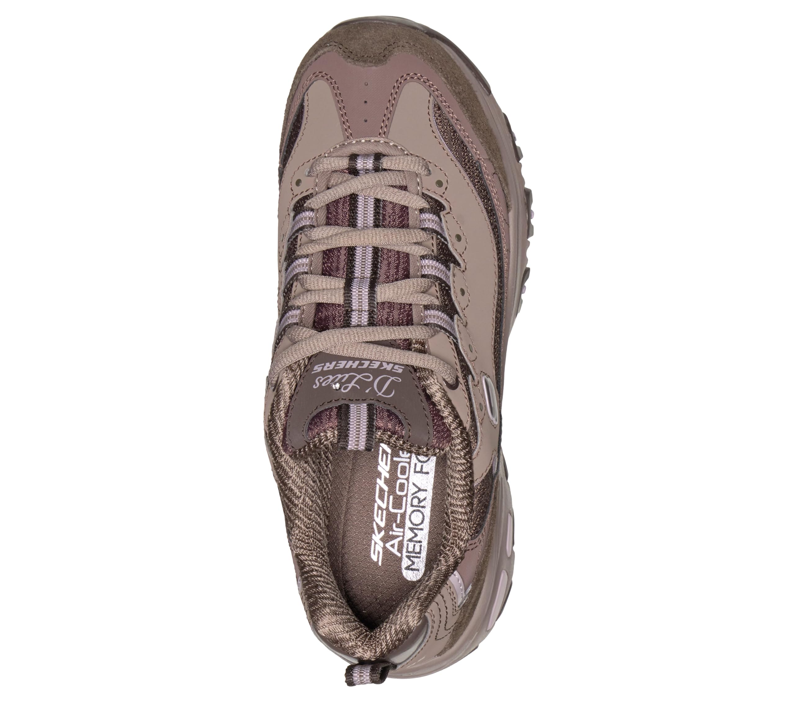 Skechers Damen D'Lites Turnschuhe, Brown Leather/Duraleather/Mesh/Brown Trim, 37.5 EU – Ansicht 4