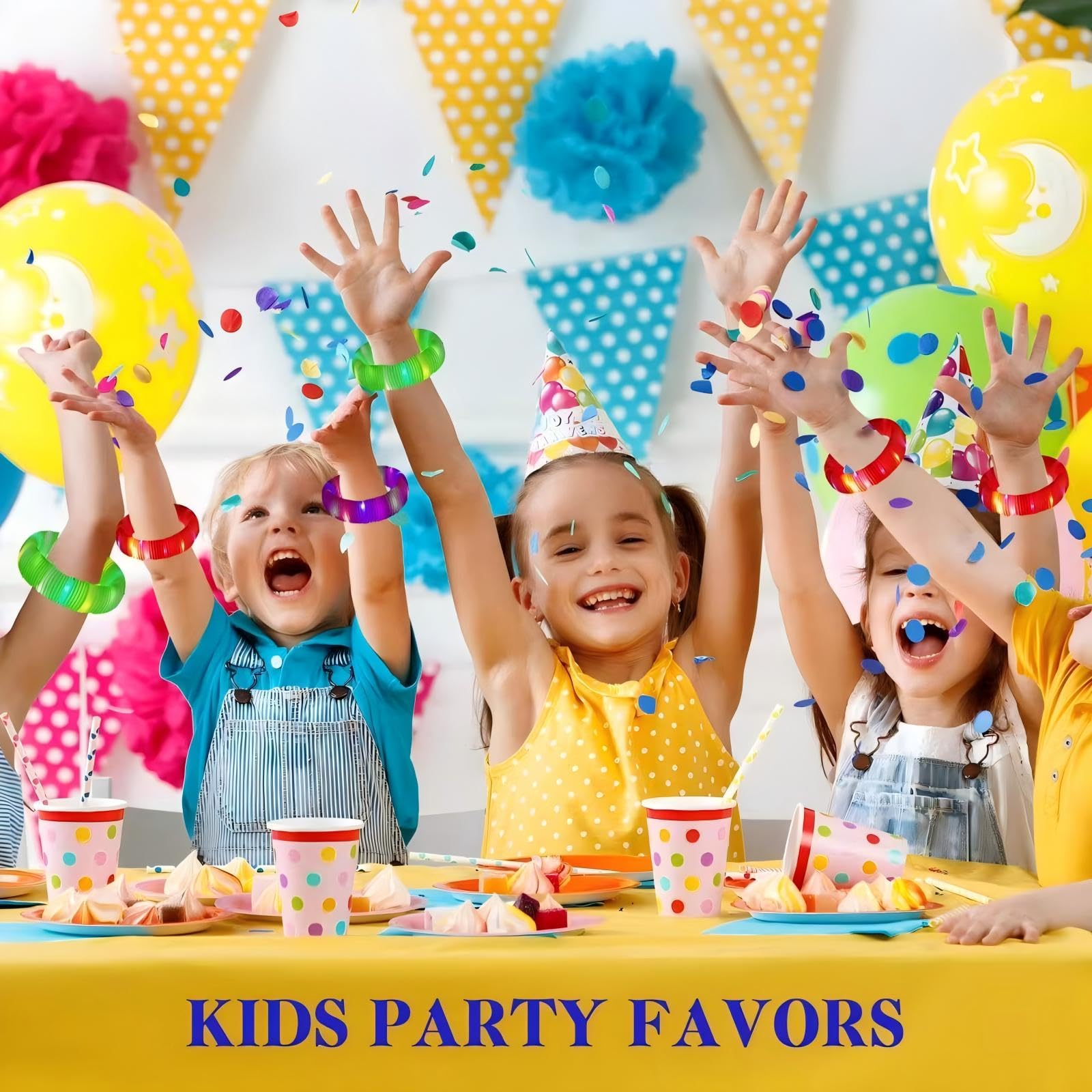 Collares luminosos y brazaletes, accesorios de fiesta para niños pequeños, tubos brillantes para niños, cumpleaños, camping, boda, fiesta, suministros para niños y niñas (paquete de 36 rosas)