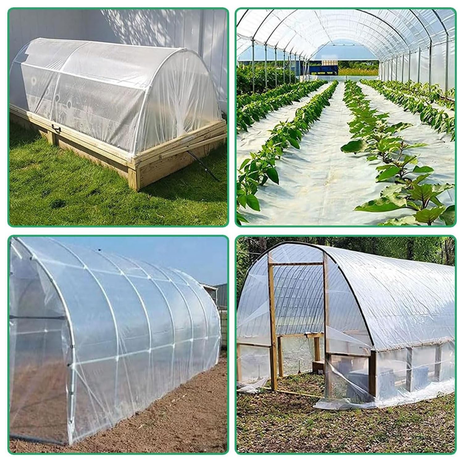 Transparente Cubierta de Película Invernadero | Resistente al Desgarro, Transparente de Protección Las Plantas Láminas Jardín(16 x 26 FT)