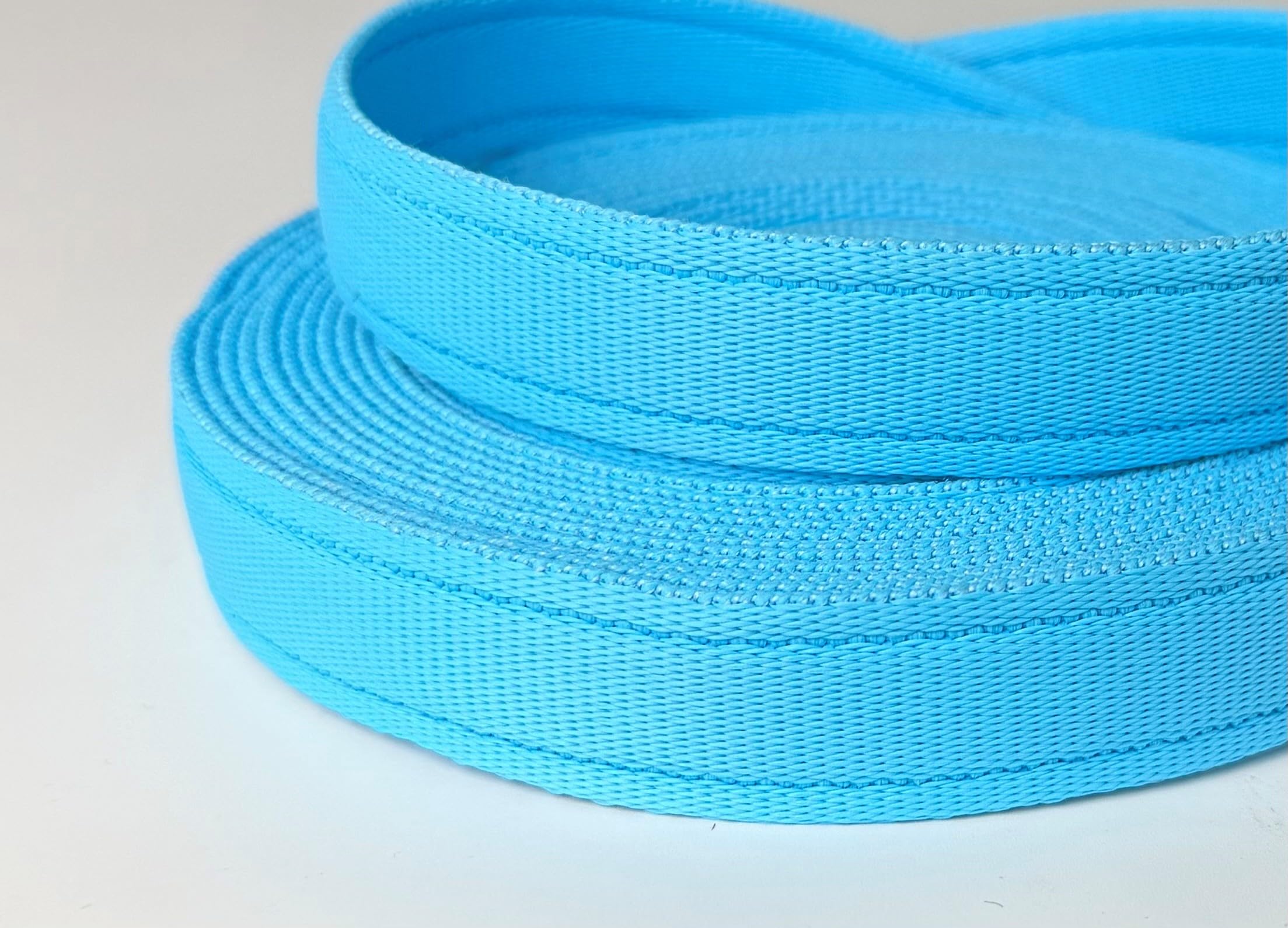 Dog long line training lead cushioned webbing in 5m or 8m (Baby blue 8m, 1 inch wide) — image 1