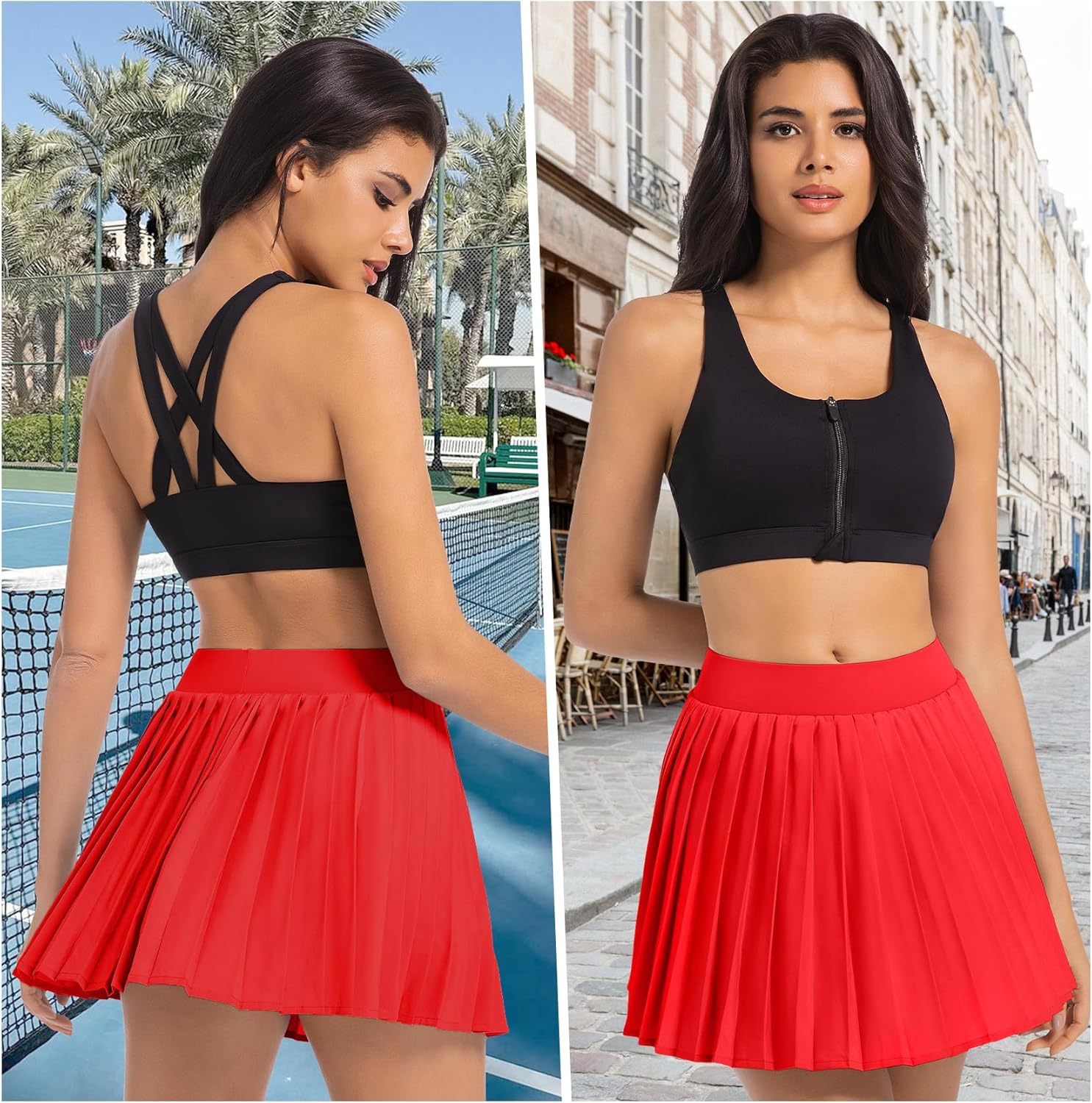 Betaven Pleated Tennis Skirts for Women with Shorts Lightweight Athletic Skorts High Waisted Golf Skirts for Running - Image 6