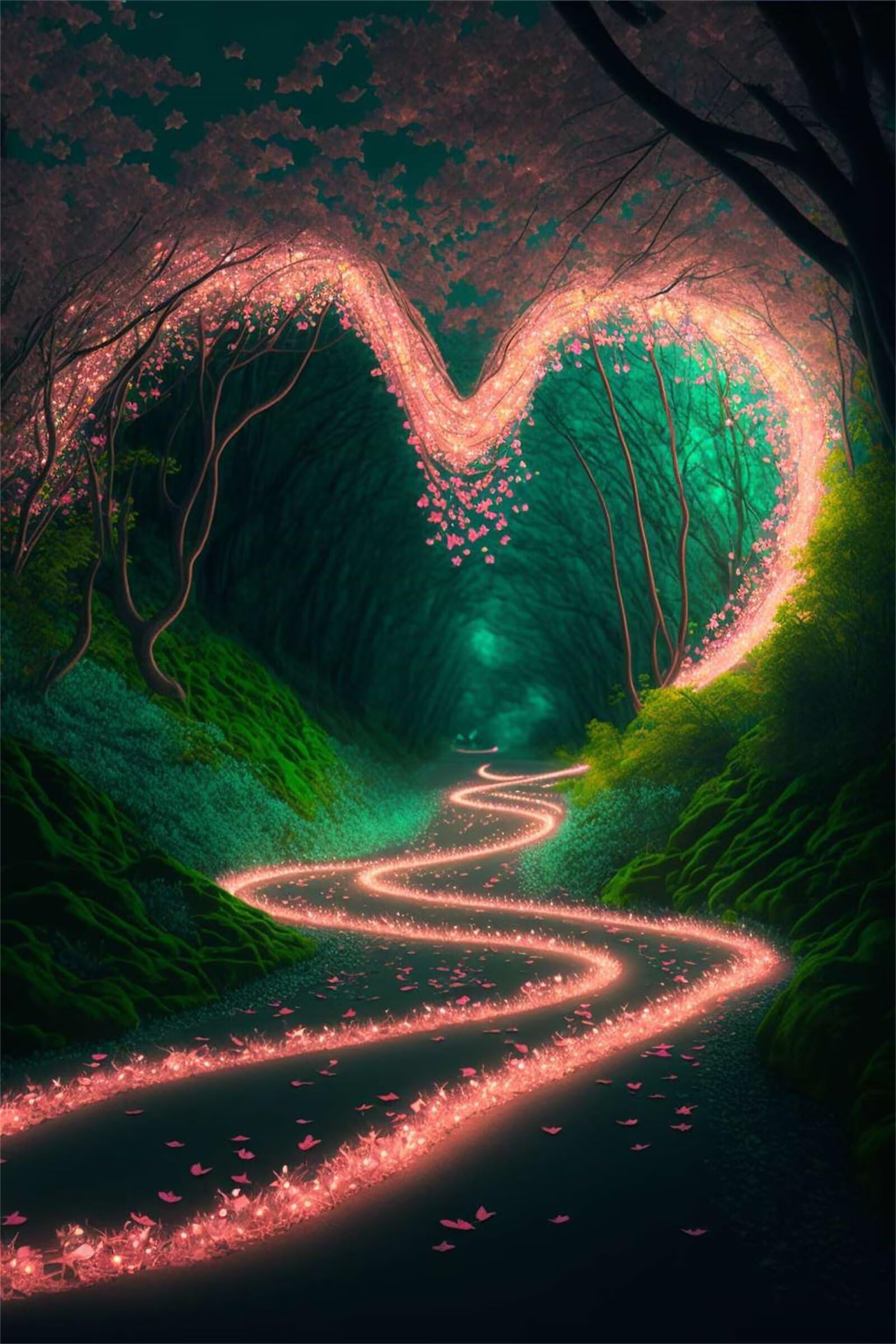 Puzzle dla dorosłych, 1200 elementów, różowe serce, krajobraz, grafika, puzzle 75 x 50 cm, kolorowe puzzle "zrób to sam" do dekoracji domu, rodzinne puzzle dla początkujących i dzieci