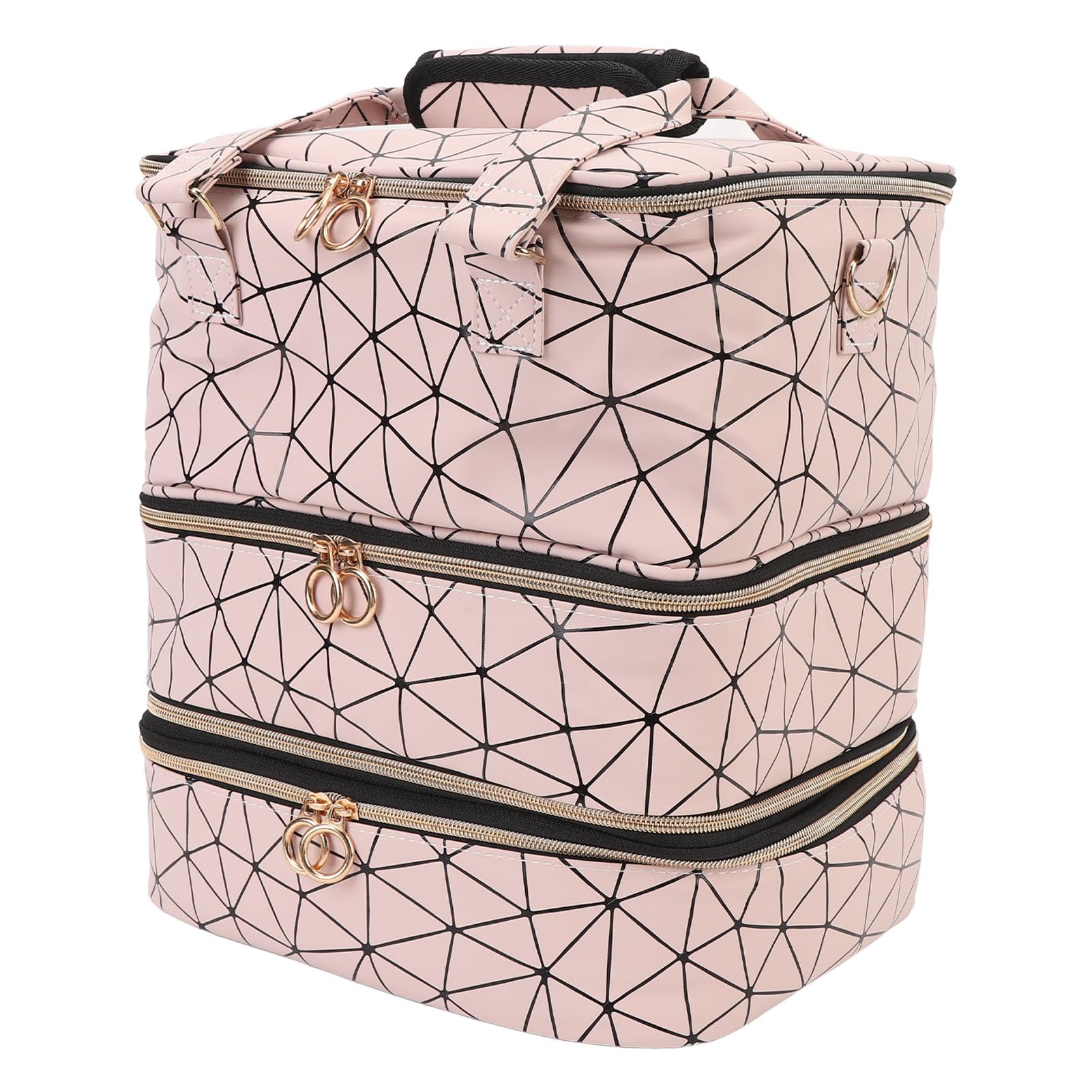 Borsa Organizer 84 Bottiglie, Custodia per Nail Kit per Unghie Staccabili a 3 Strati, Borsa a Tracolla per Attrezzi per Trucco, Articoli Toeletta, Artisti Professionisti