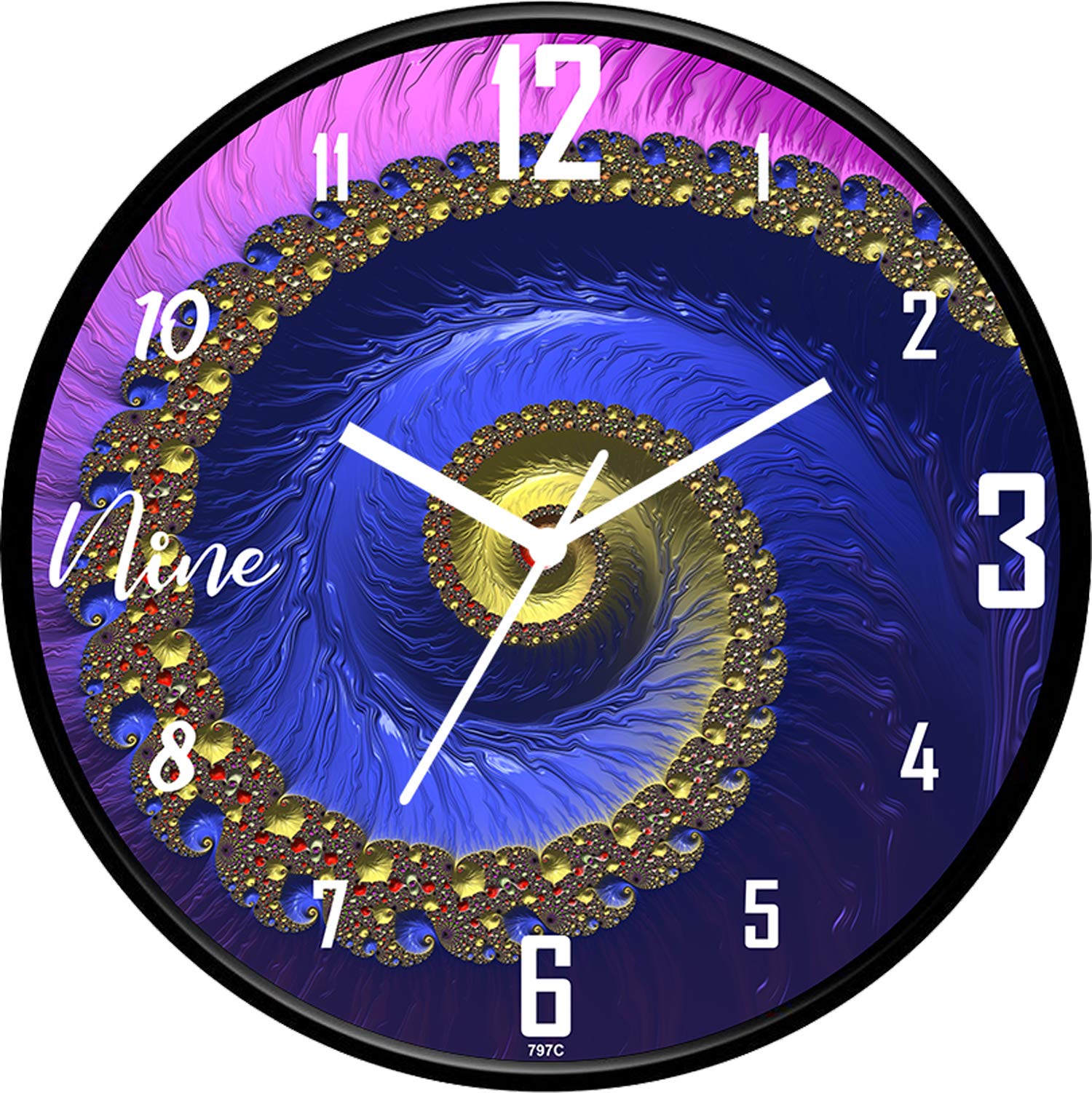 IIK COLLECTION Analogue Round Plastic Wall Clock with Glass for Home/Kitchen/Bedroom/Office, 28 x 28 x 6 cm- Multicolour (B07WFPQFYF) Amazon Price History, Amazon Price Tracker
