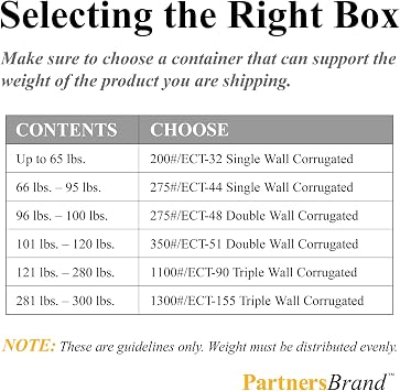 PARTNERS BRAND 13 x 13 x 5 Corrugated Cardboard Boxes, Flat 13L x 13W x 5H, Pack of 25 | Shipping, Packaging, Moving, Storage Box for Home or Business, Strong Wholesale Bulk Boxes