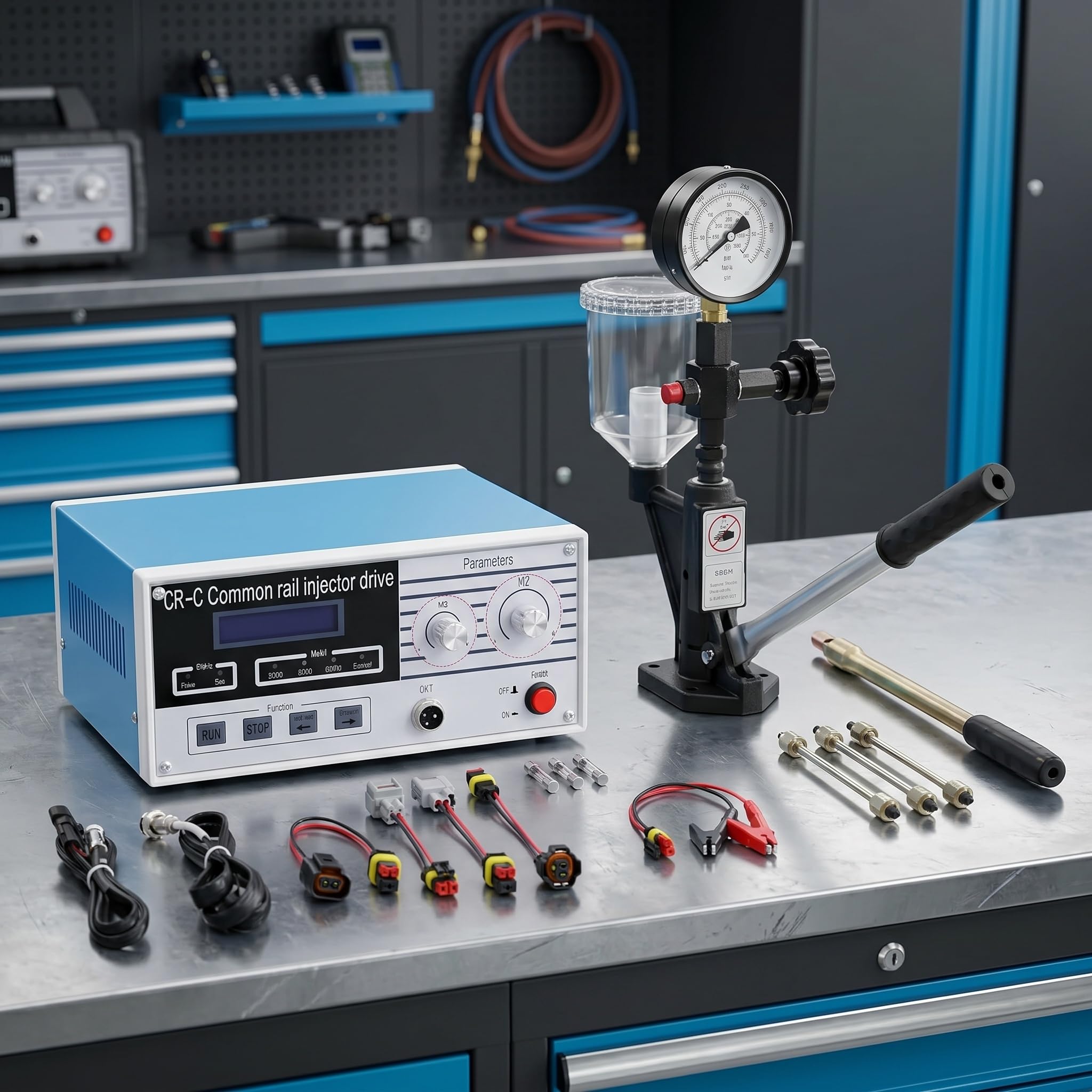 Máquina De Prueba De Inyectores, Probador Common Rail, Probador De Inyectores Diésel, Dispositivo De Prueba De 0 A 600 Bar Para Inspección De Inyectores Common Rail Y Reparación De Motores Diésel