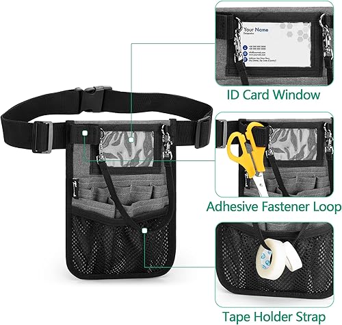 Miniatura 10 de Trunab Nurse Fanny Pack with Tape Holder and Multiple Compartments, Nursing Belt Organizer with Adjustable Waist Strap