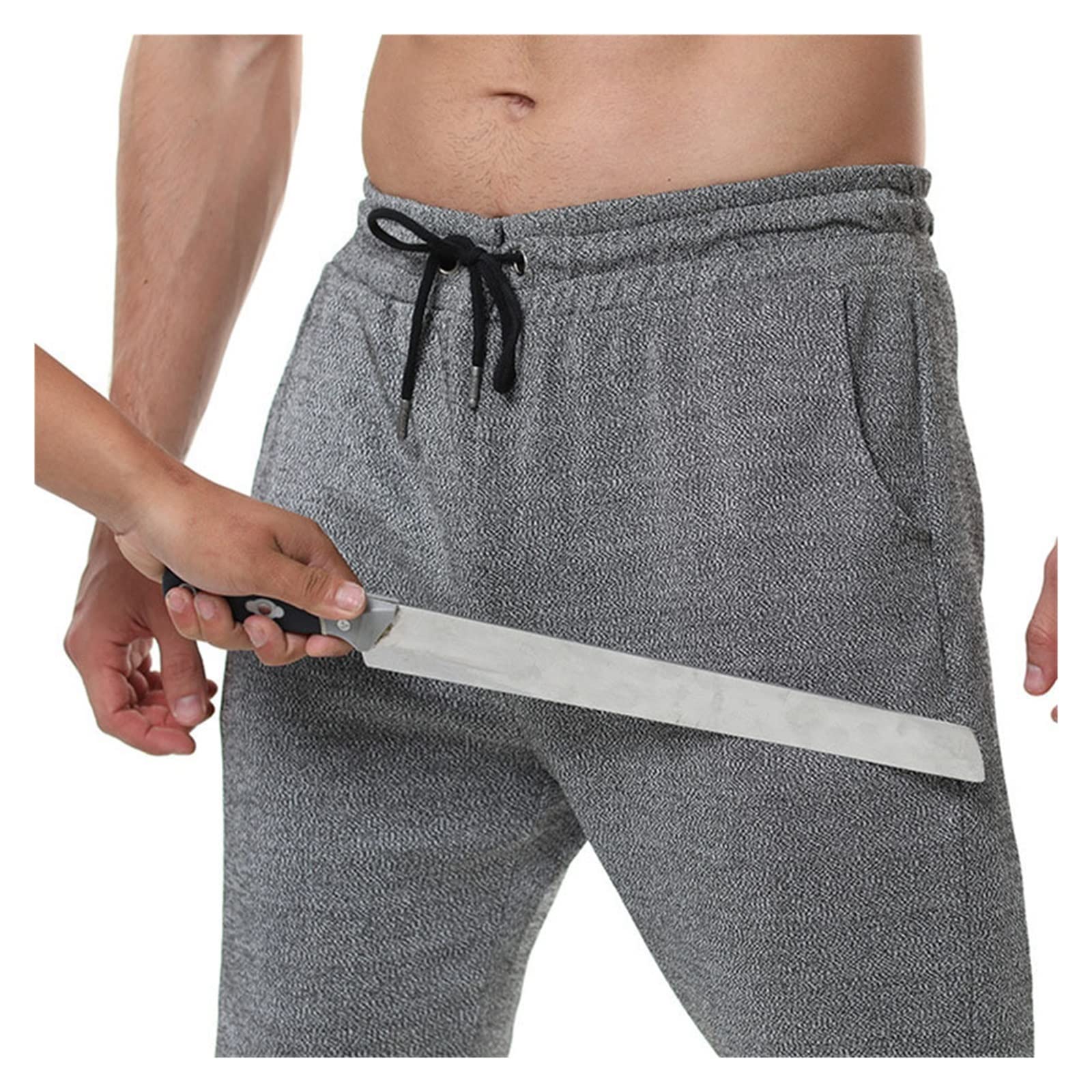 Rękawice odporne na przecięcie 5 poziomów Outdoor Men odporne na przecięcia ścieranie spodnie ochronne w czystym kolorze zapobiegające przecięciu | XL