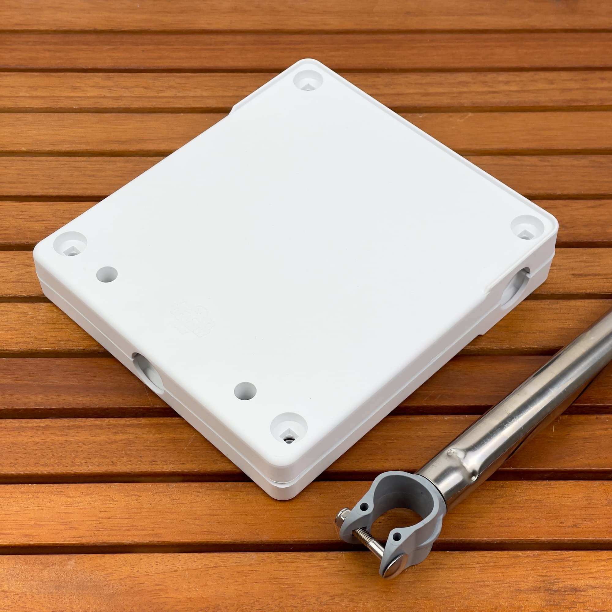 GATE14® Support pour moteur hors-bord en plastique blanc max. 30 kg Fixation au balcon
