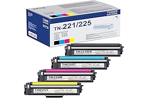 TN221 TN225 4-Pack High-Yield Replacement Toner Cartridges
