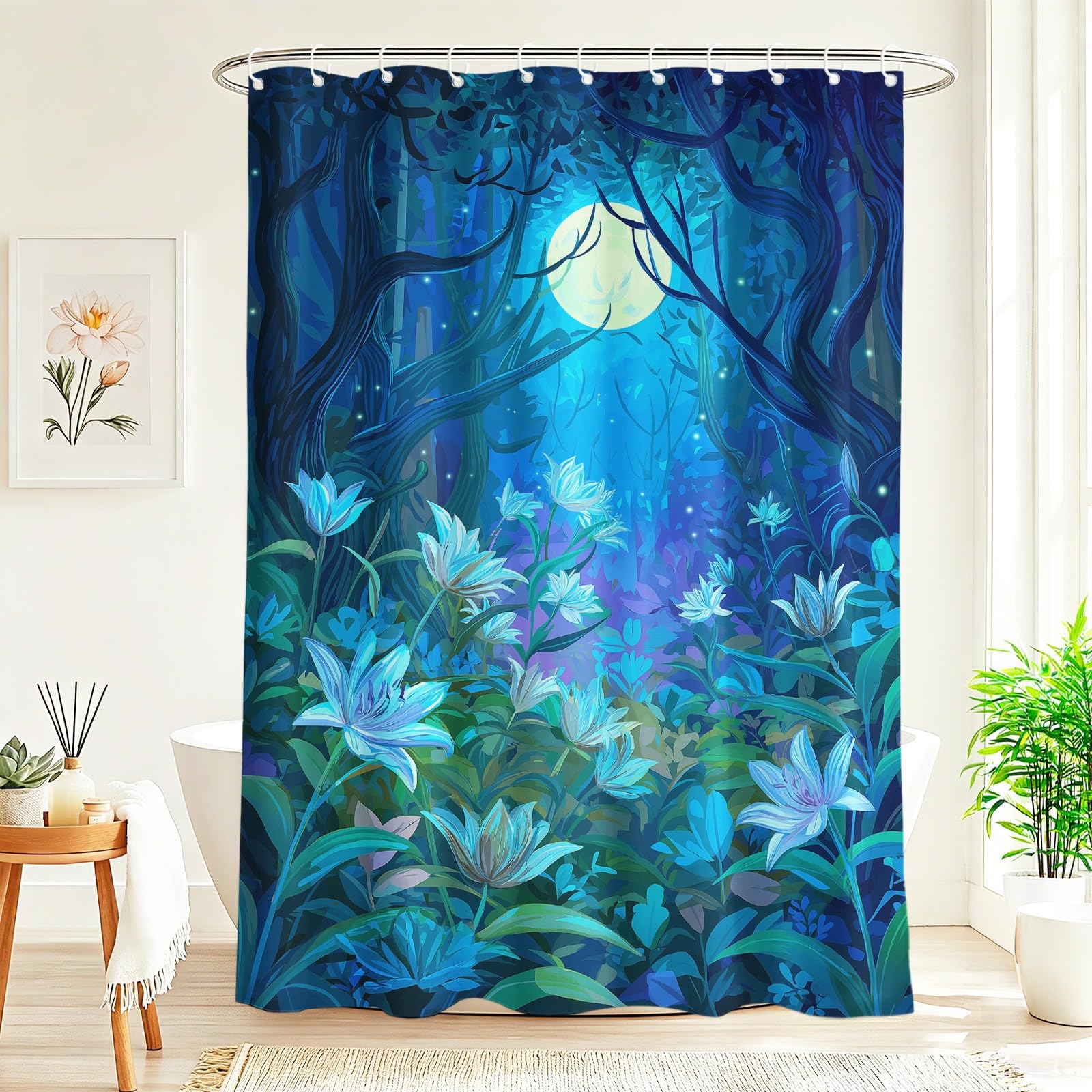Générique Rideau de Douche Anti-Moisissure 200 x 200 cm Forêt
