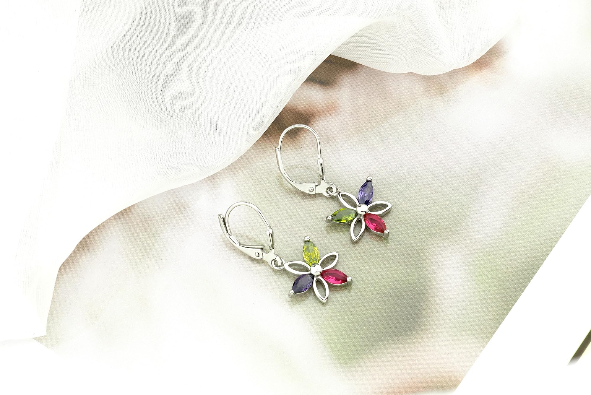 SOFIA MILANI - Damen Ohrringe 925 Silber - mit Zirkonia Steinen - Blumen Ohrhänger