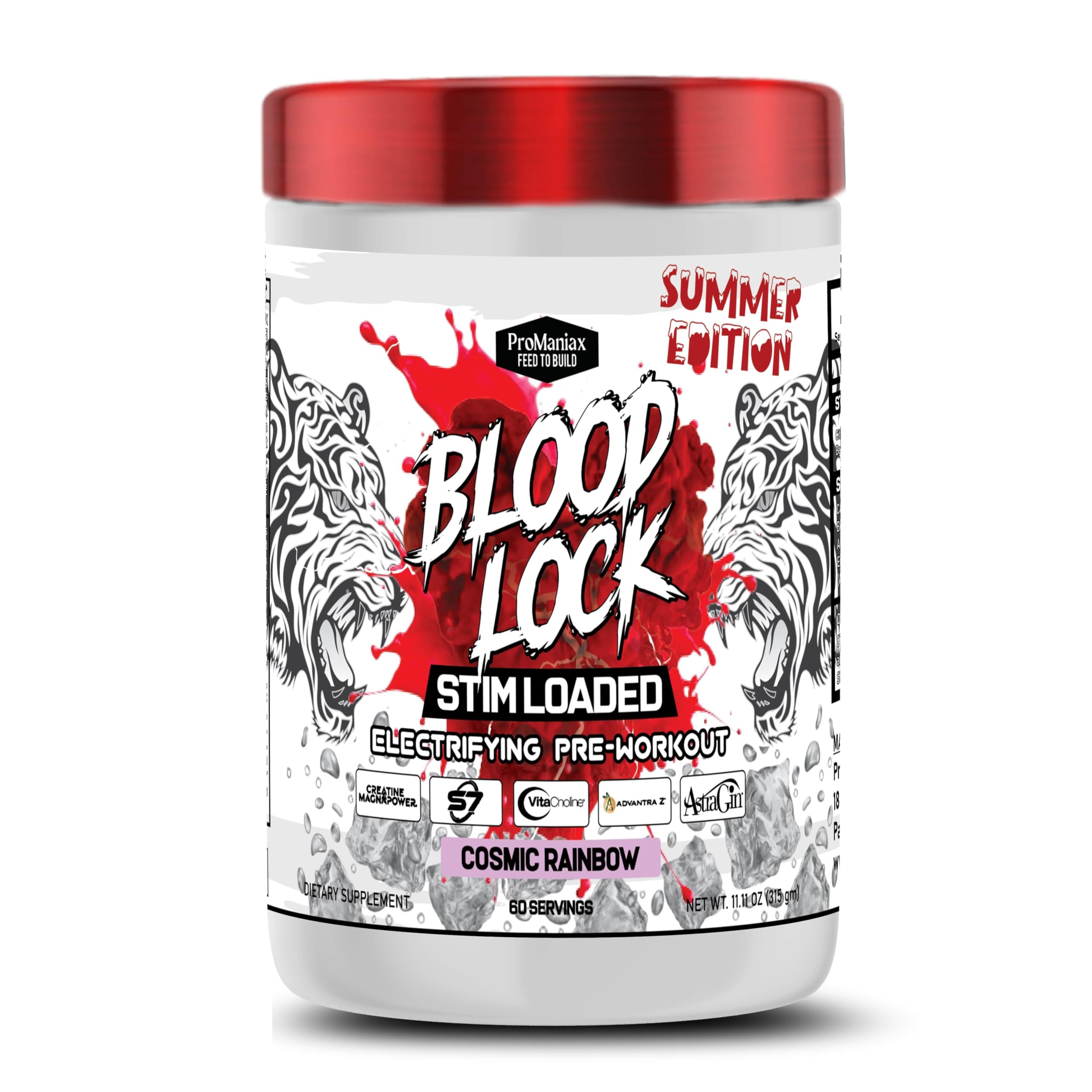 Promaniax Blood Lock Stim-Loaded Pre-Workout, Summer Edition, 60 Servings (315g) - Cosmic Rainbow Flavour-image-43