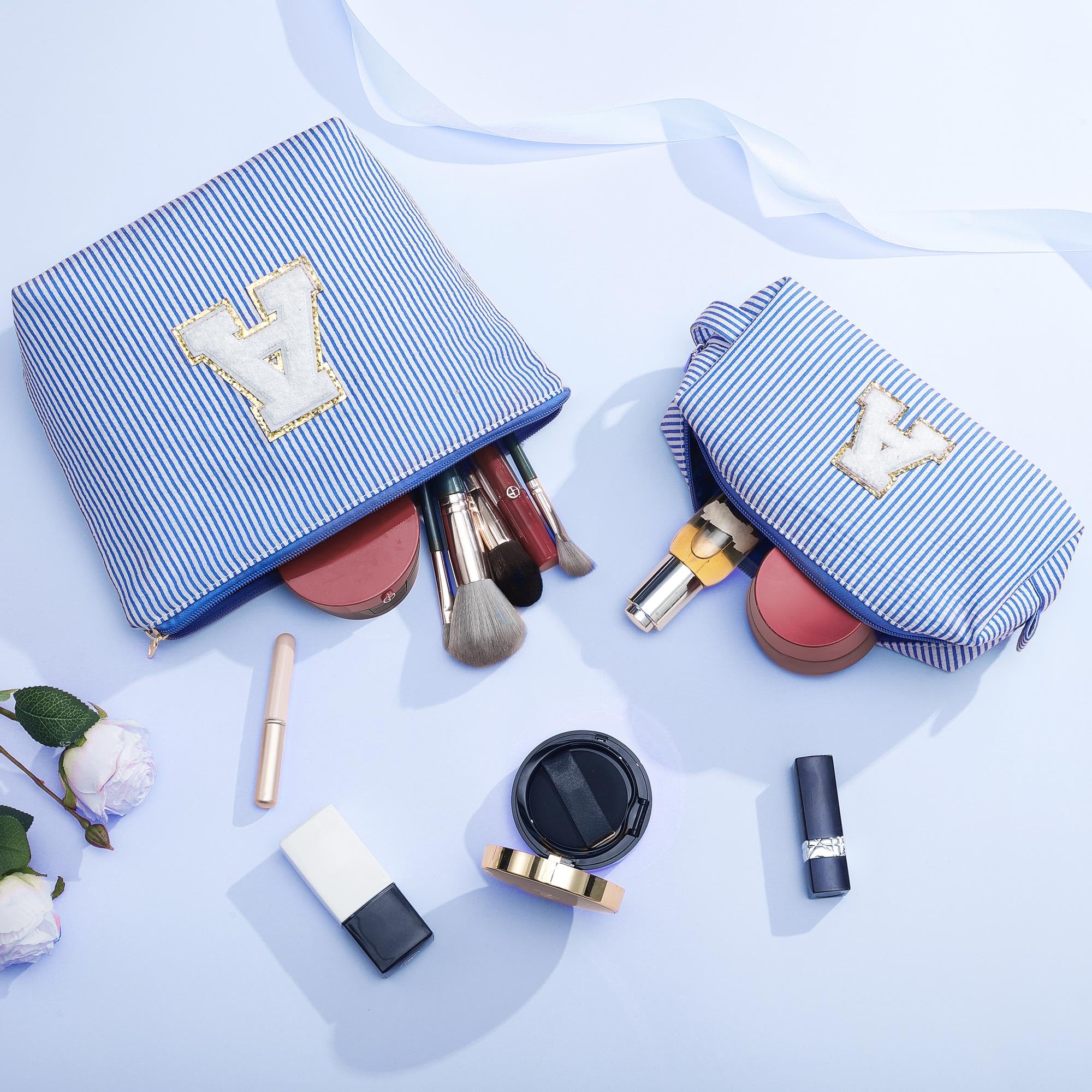 Parima Geschenke für Mädchen - Personalisierte Kosmetiktasche Reise Make up Tasche Buchstaben Schminktasche Geschenke für Frauen Teenager Mädchen Beste Freundin Kosmetiktasche mit Buchstaben L