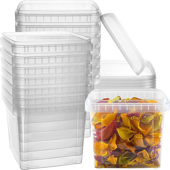 64oz. Square Clear Deli Containers with Lids Stackable, TamperProof