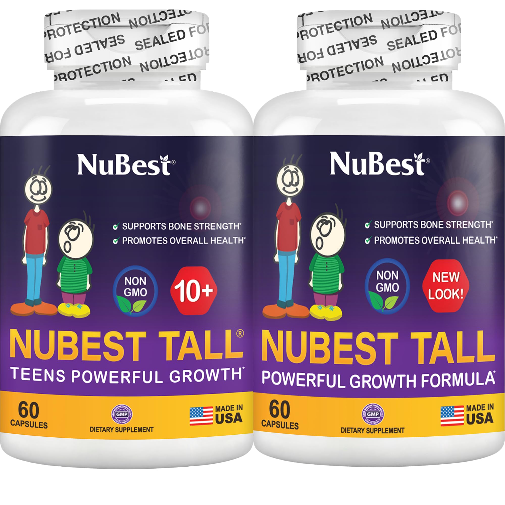 Bundle Tall 10 Tall | Height Growth Support for Kids & Teens | Calcium, Vitamins D3 K2, Collagen & Herbs | Bone Strength, Focus & Development