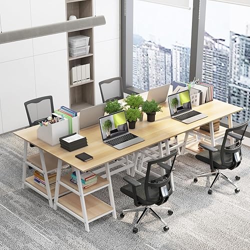Miniatura 2 de Need Escritorio para computadora, escritorios de oficina en casa de 47 pulgadas con estantes de almacenamiento, escritorio de caballete para