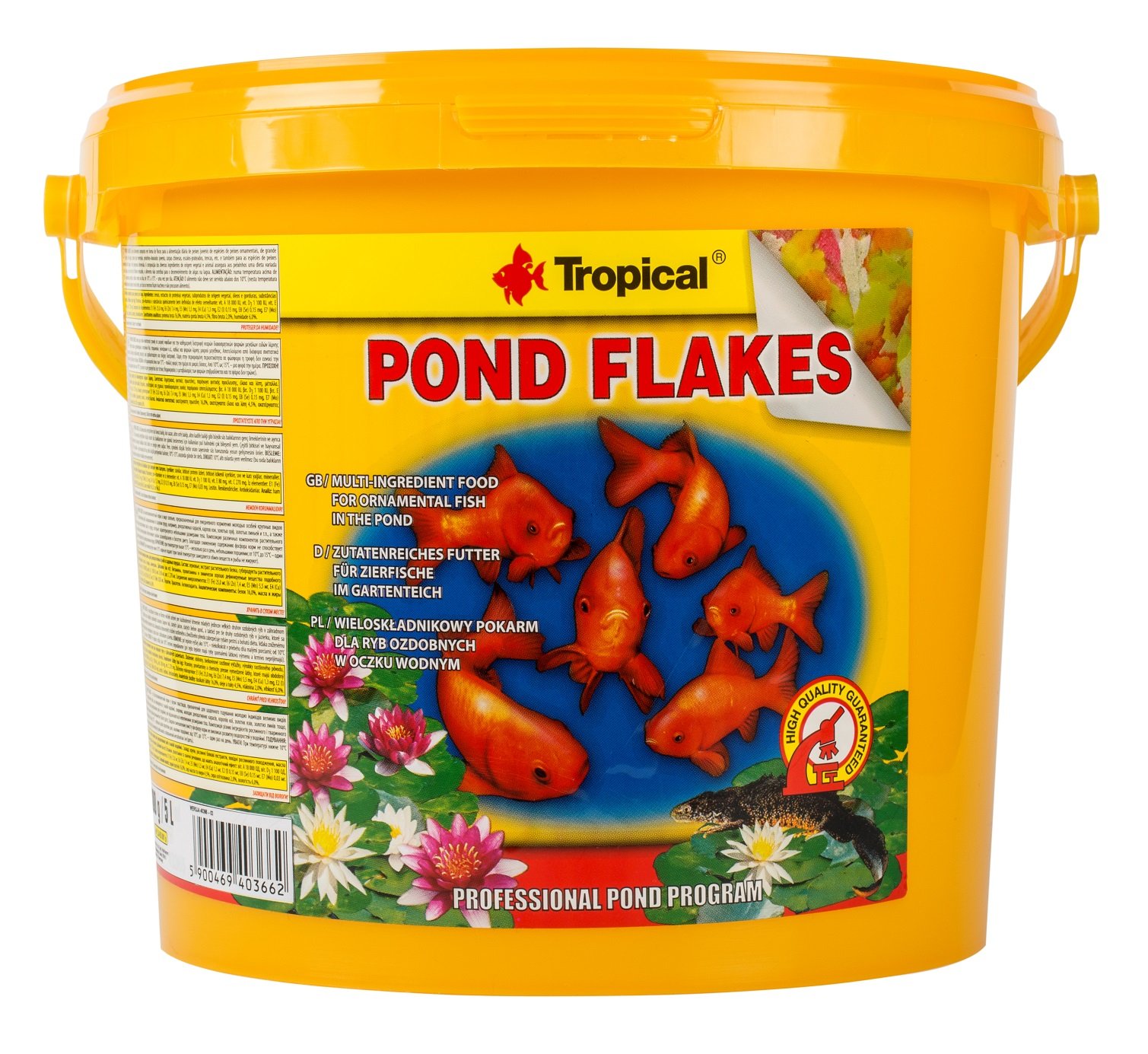 Tropical POND FLAKES 5L / 800g - multi-ingredient flakes for everyday feeding of young fish of large species pond fish