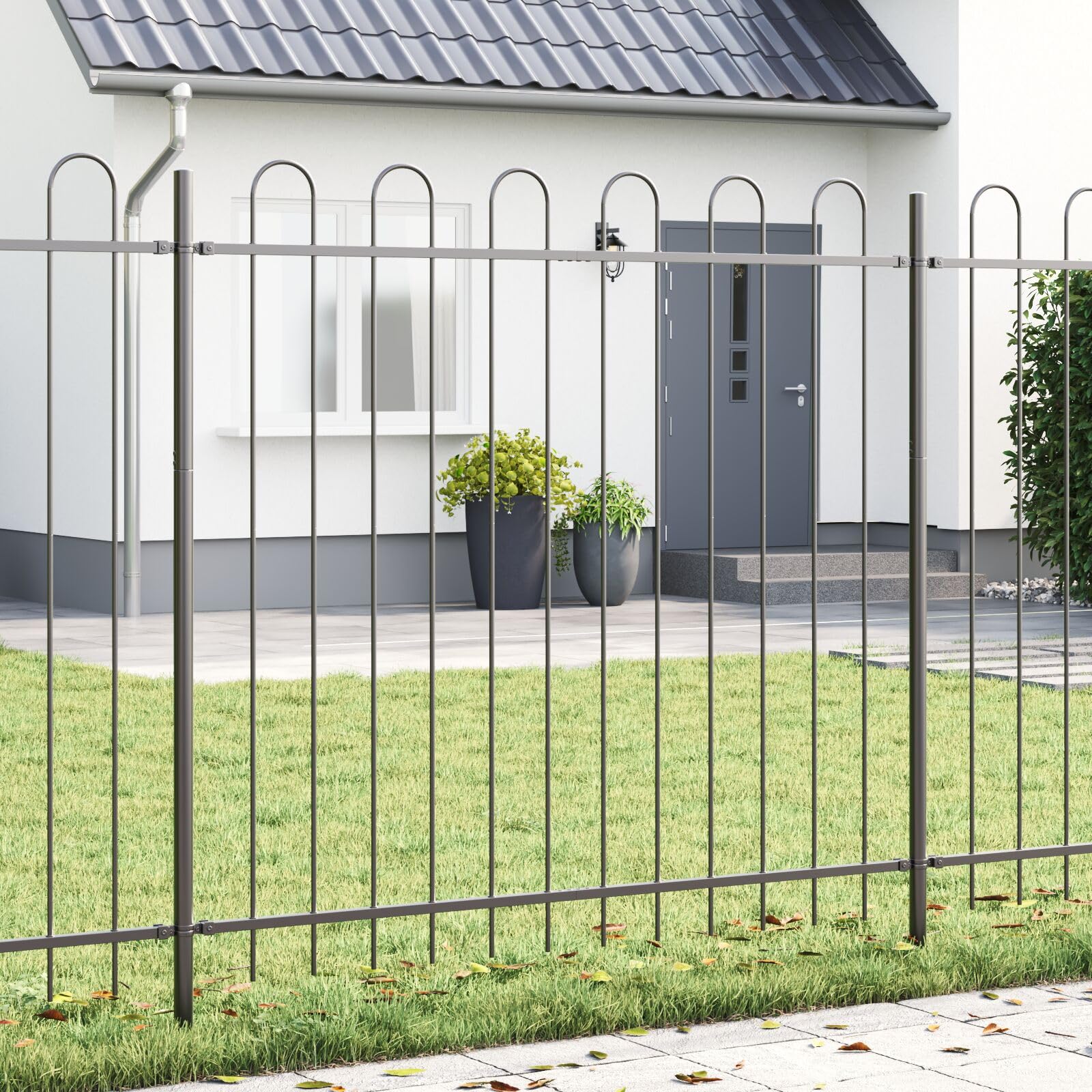 Clôture pour jardin et terrasse grise pour créer un coin de calme
