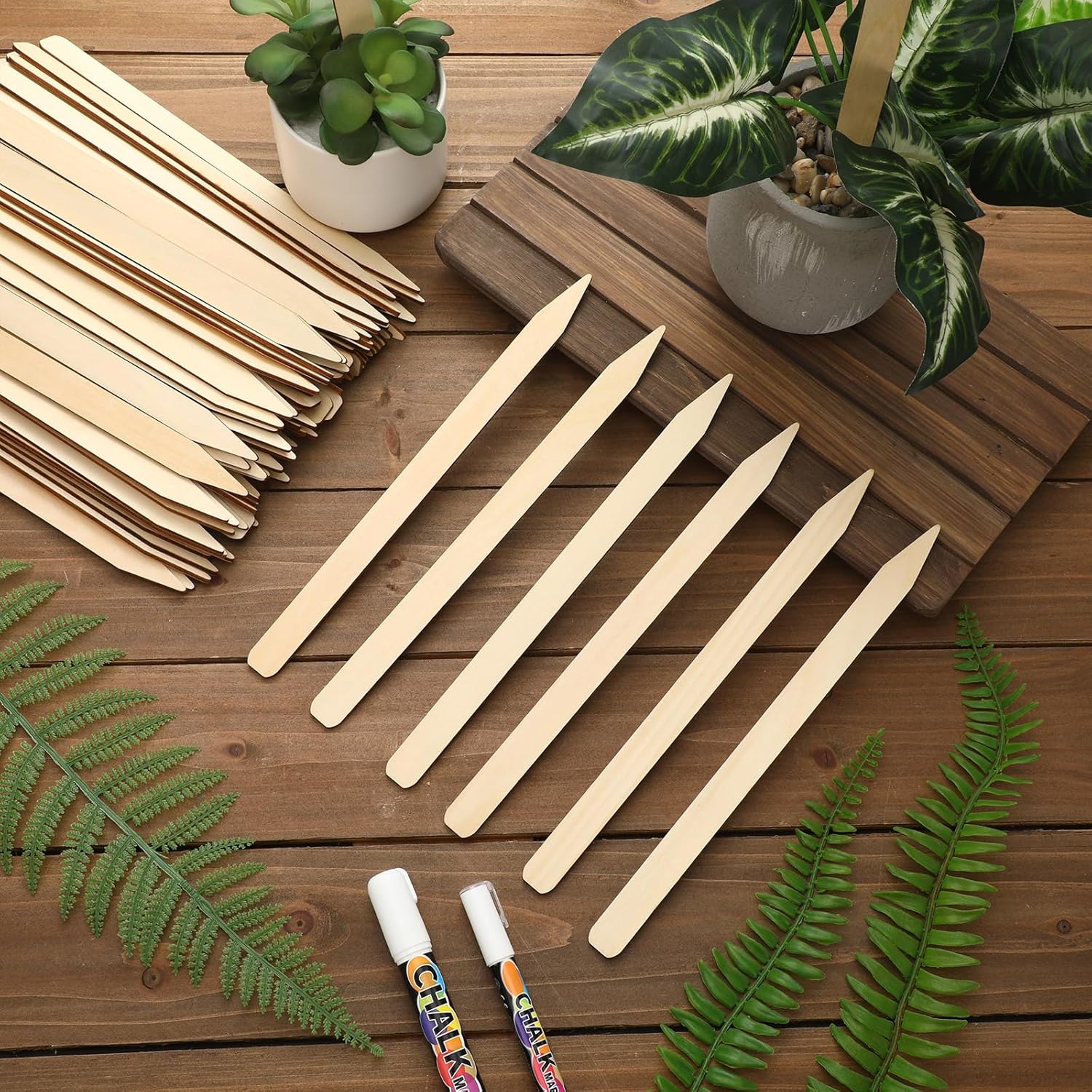 Weysat 200 Pcs 12" Wood Plant Labels for Field or Containers Plant Tags Wood Garden Labels for Seedling Stakes Markers Nursery Seed Tags with Smooth Surface for Pot Herbs Flowers Vegetables (Natural)