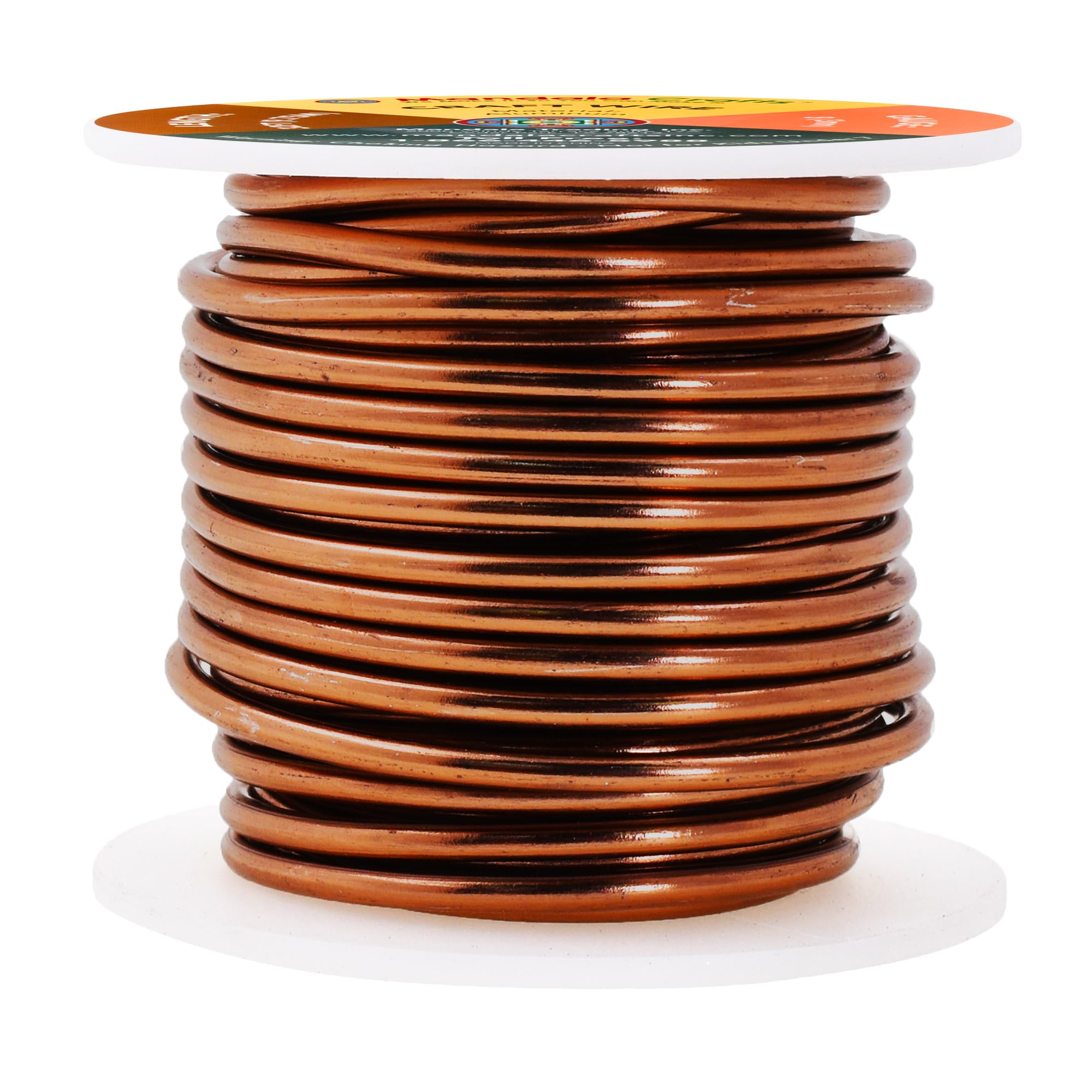Mandala Crafts 8 Gauge Anodized Aluminum Craft Wire for Jewelry Making - 32 FT Colored Flexible Brown Wire - Bendable for Bonsai Armature Crafting Sculpting