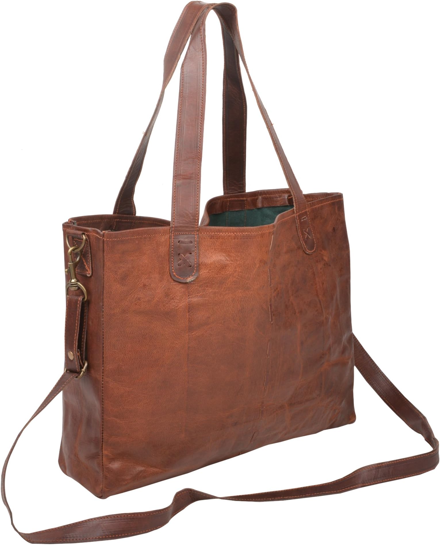 Genuine Leather 9 Ltr. Vintage Brown Casual Tote-Handbags By Habiller 13X11"-(TOTE106)